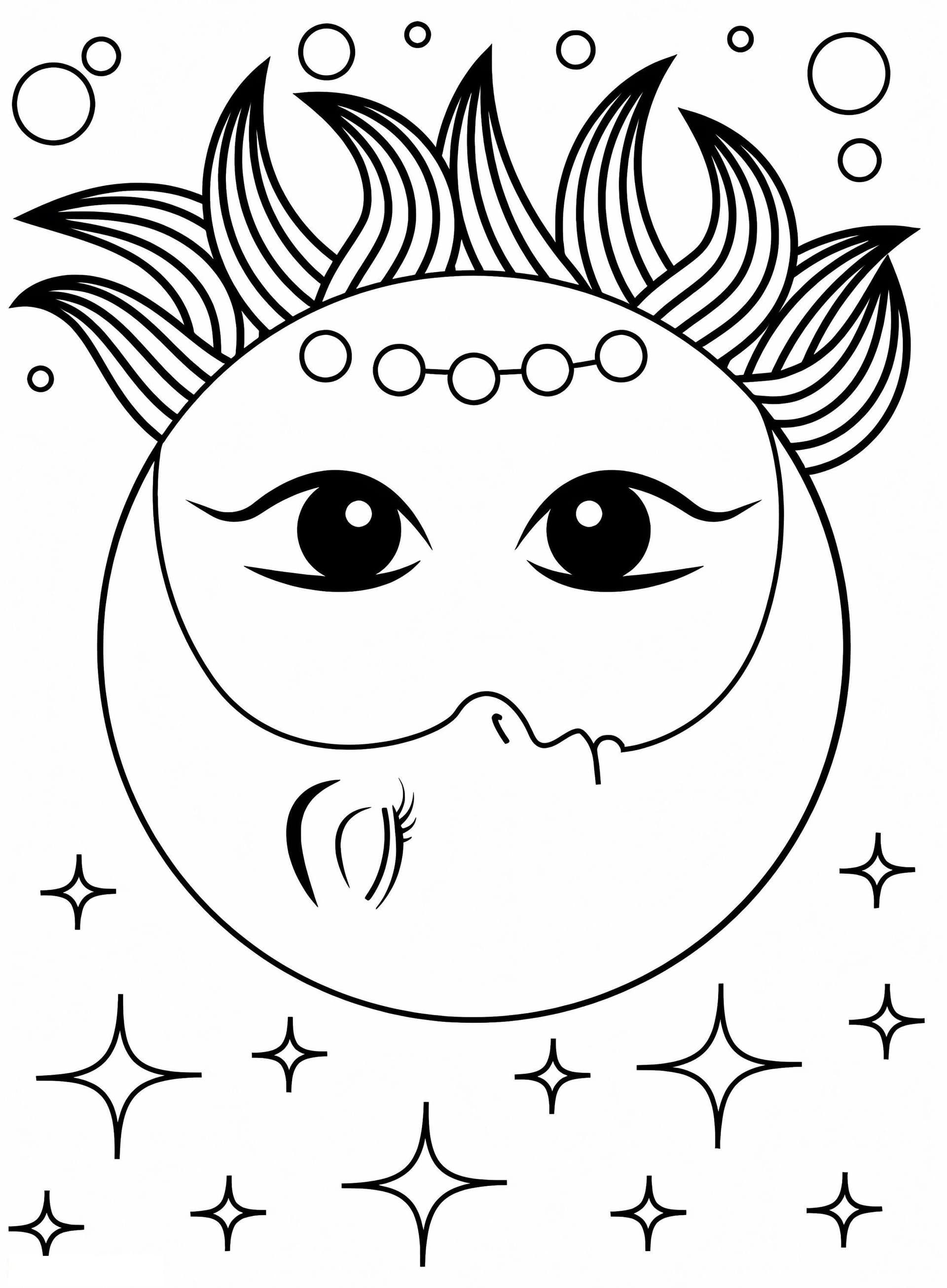 Sun And Moon To Color