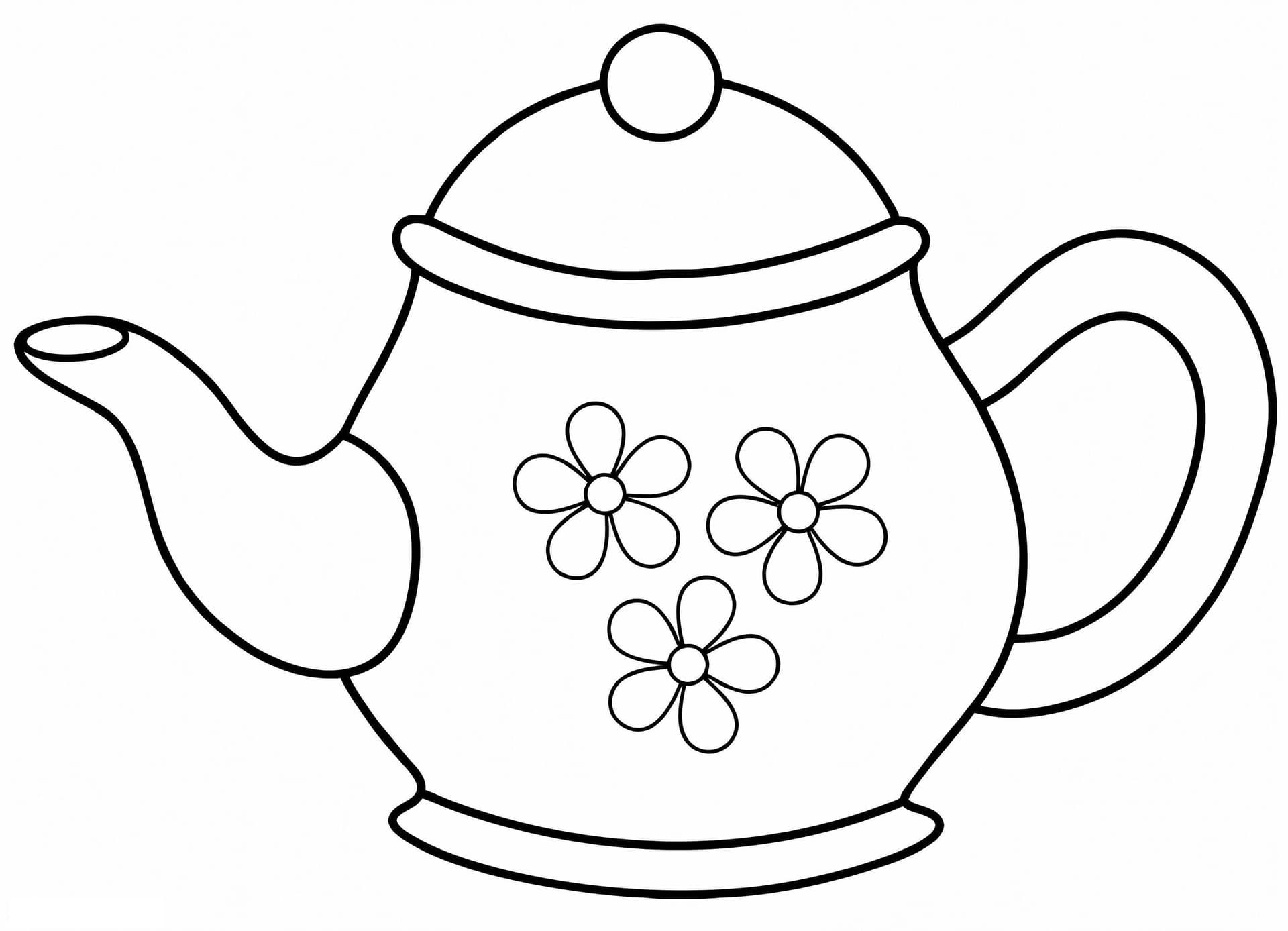 Teekanne mit Blumen