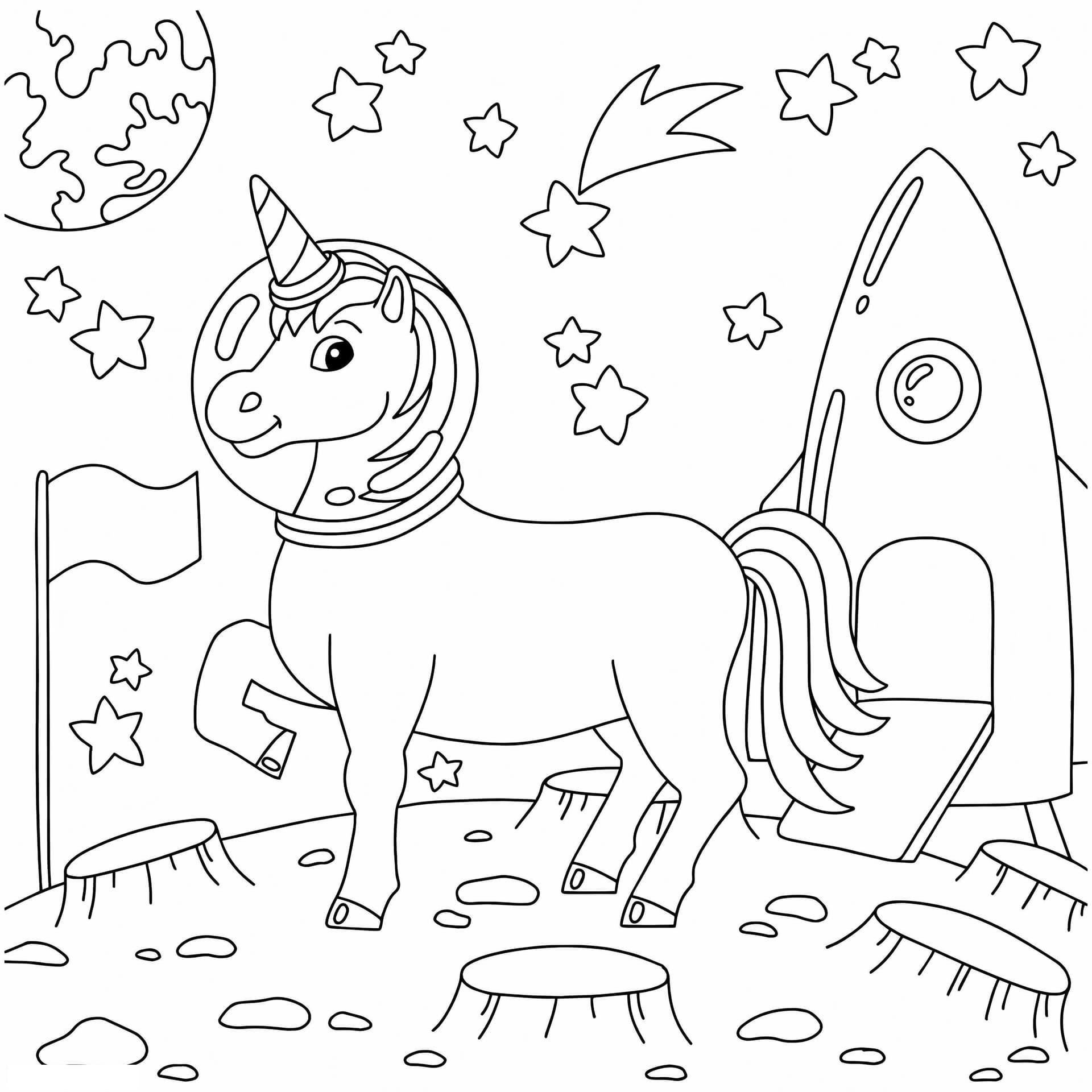Unicorn Astronaut Landed On Another Planet