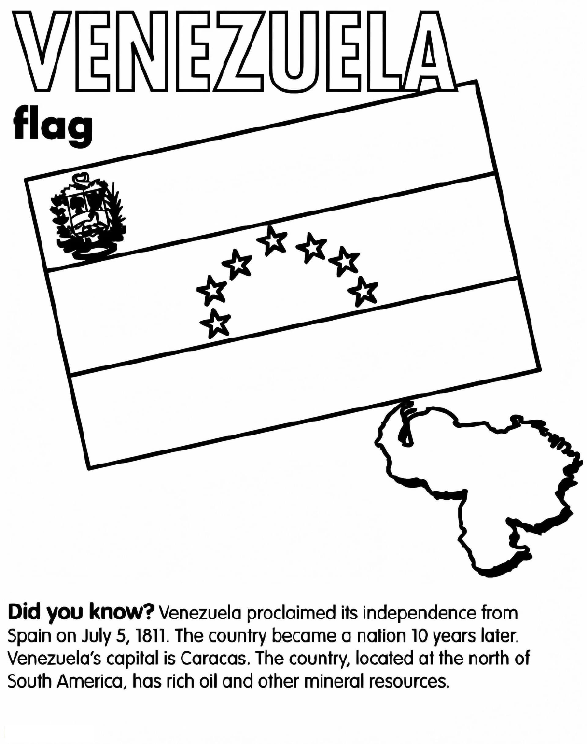 Venezuela Flag And Map