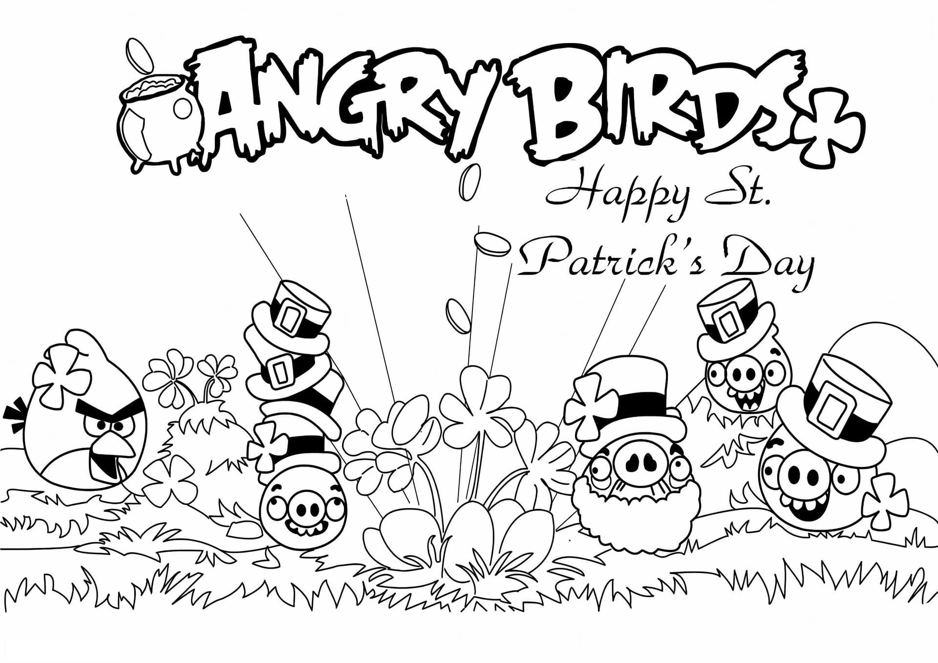 Angry Birds Fröhlichen St. Patrick's Day