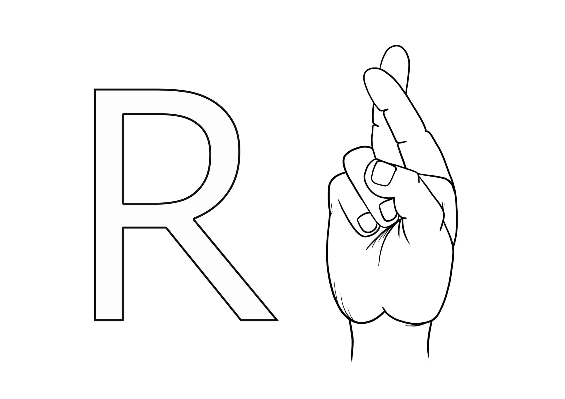 ASL letter R
