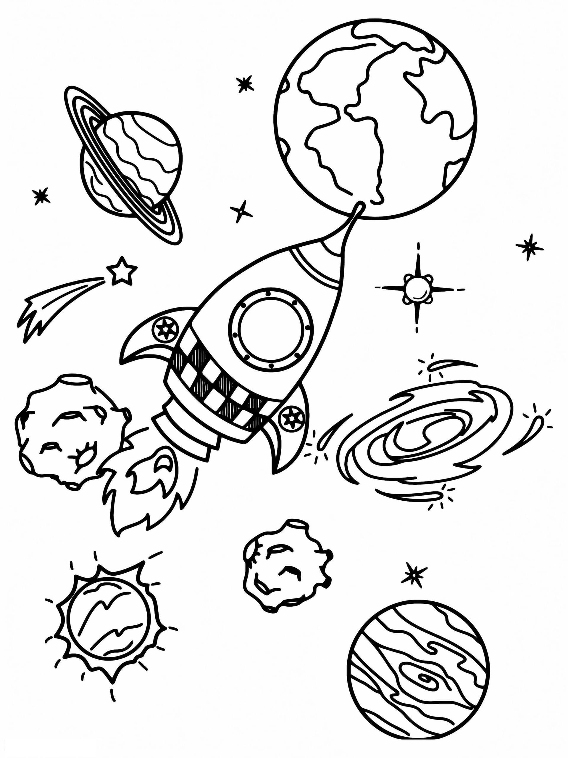 Fantastische Rakete Im Weltraum