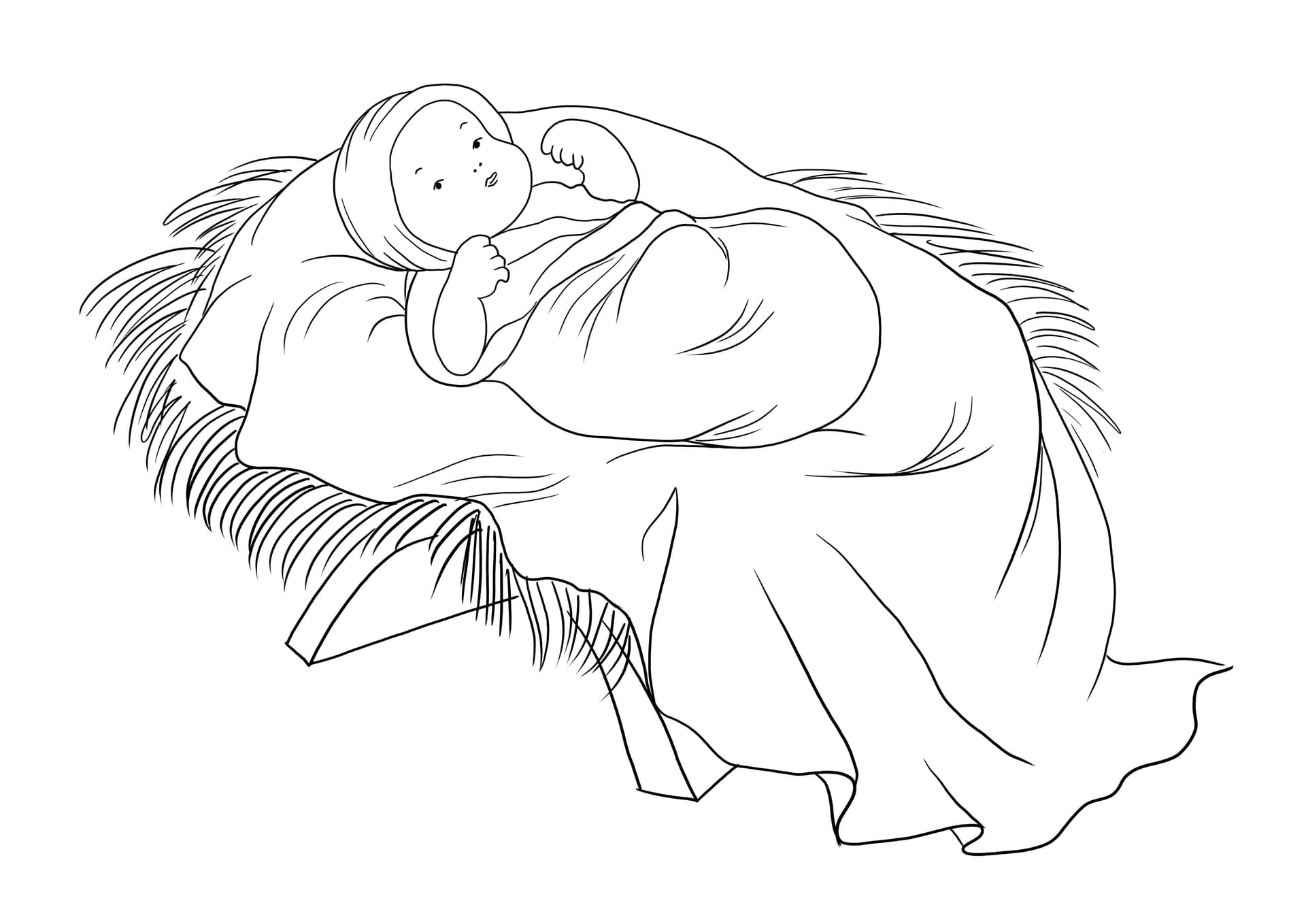 Jesuskind in einer Krippe