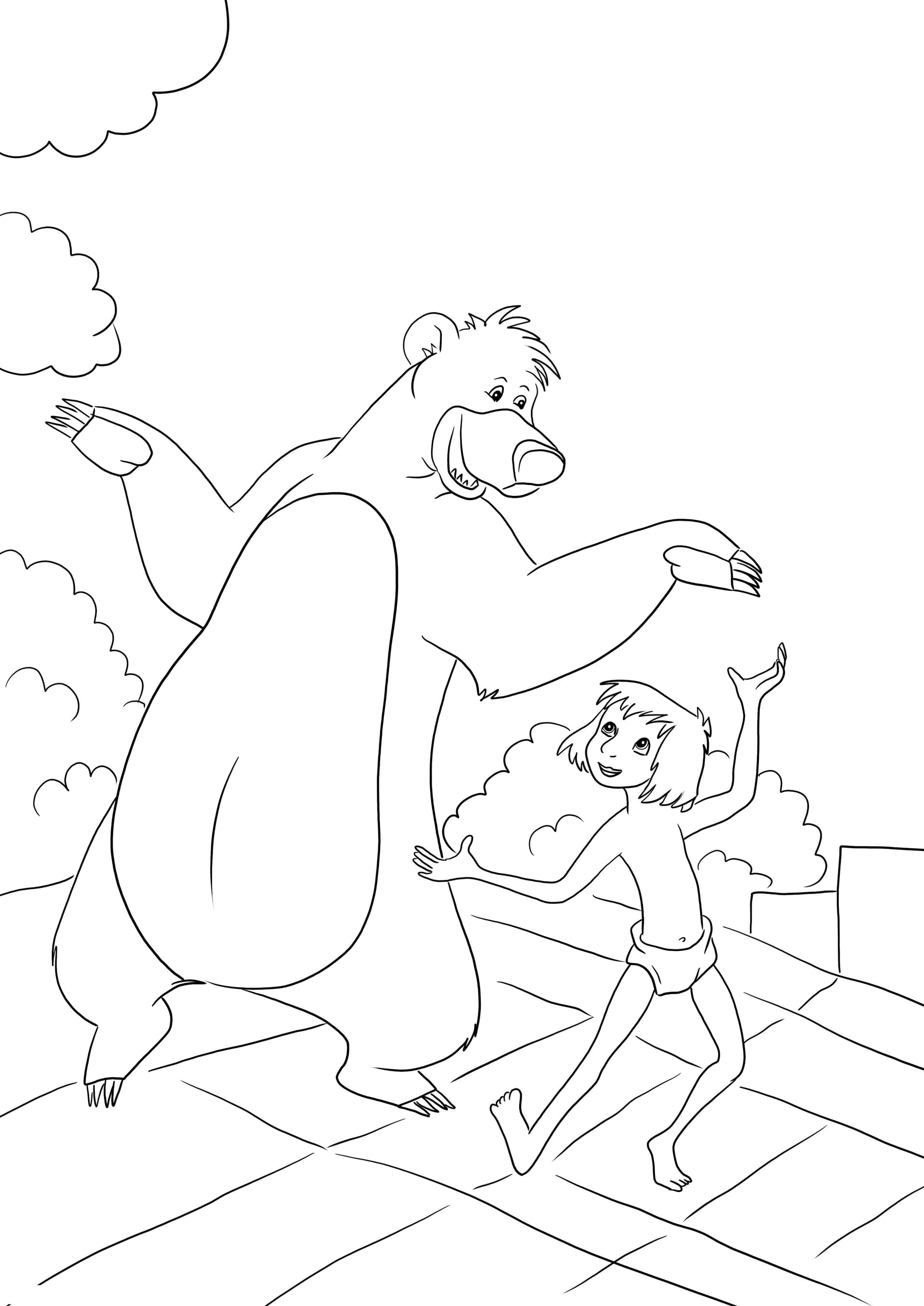 Balu and Mowgli dancing