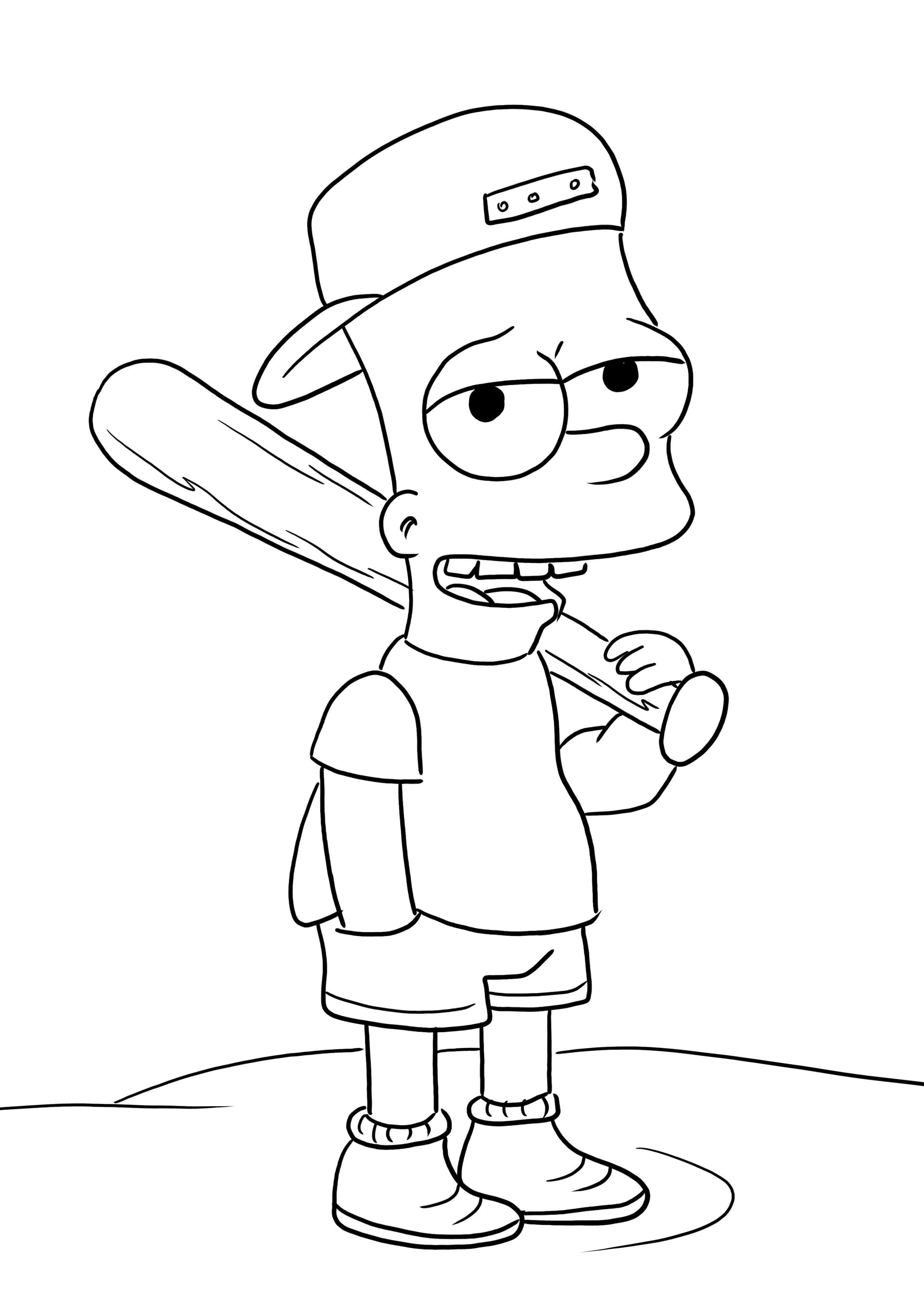 Bart Simpsons and baseball bat