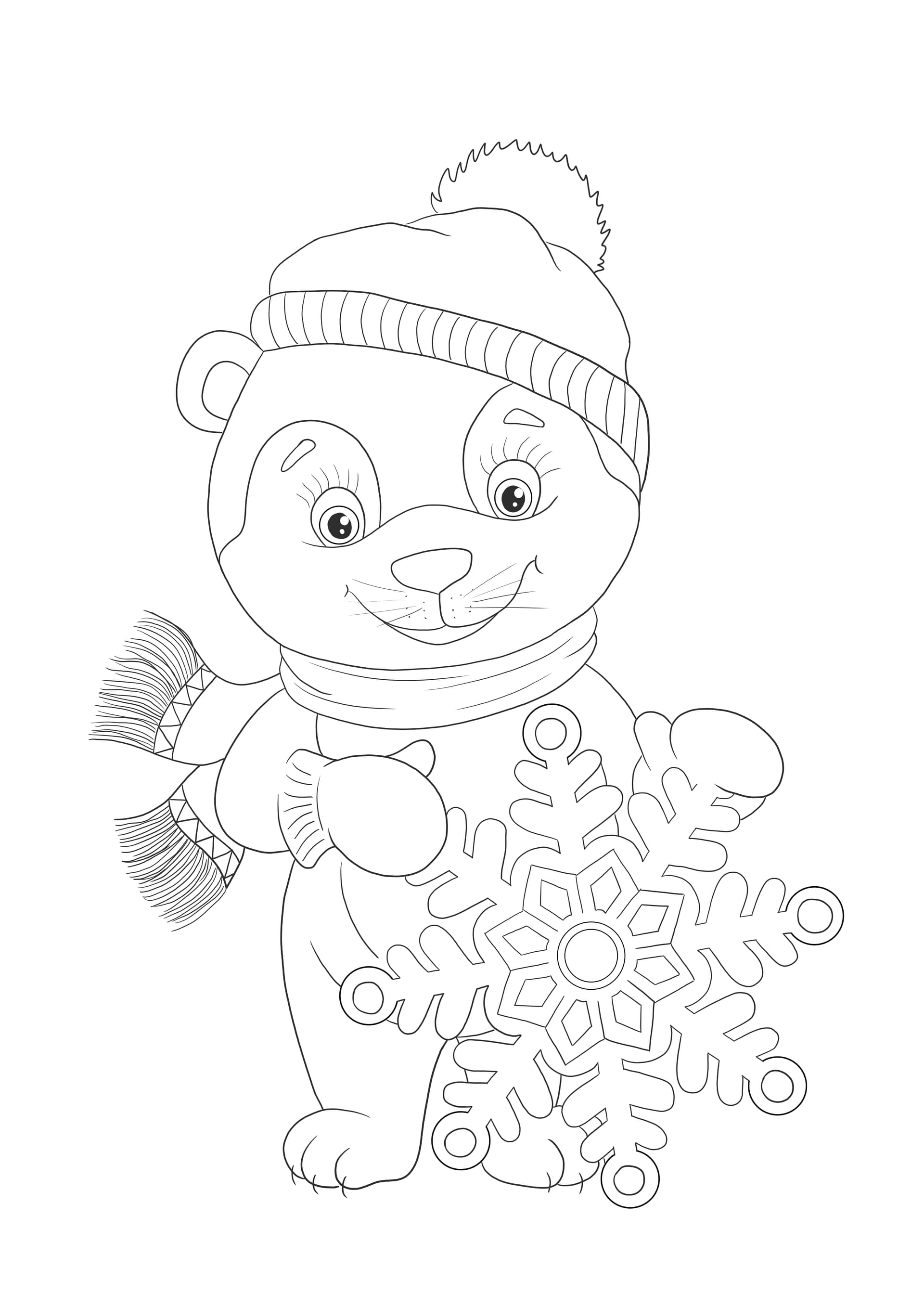 Bär und Schneeflocke