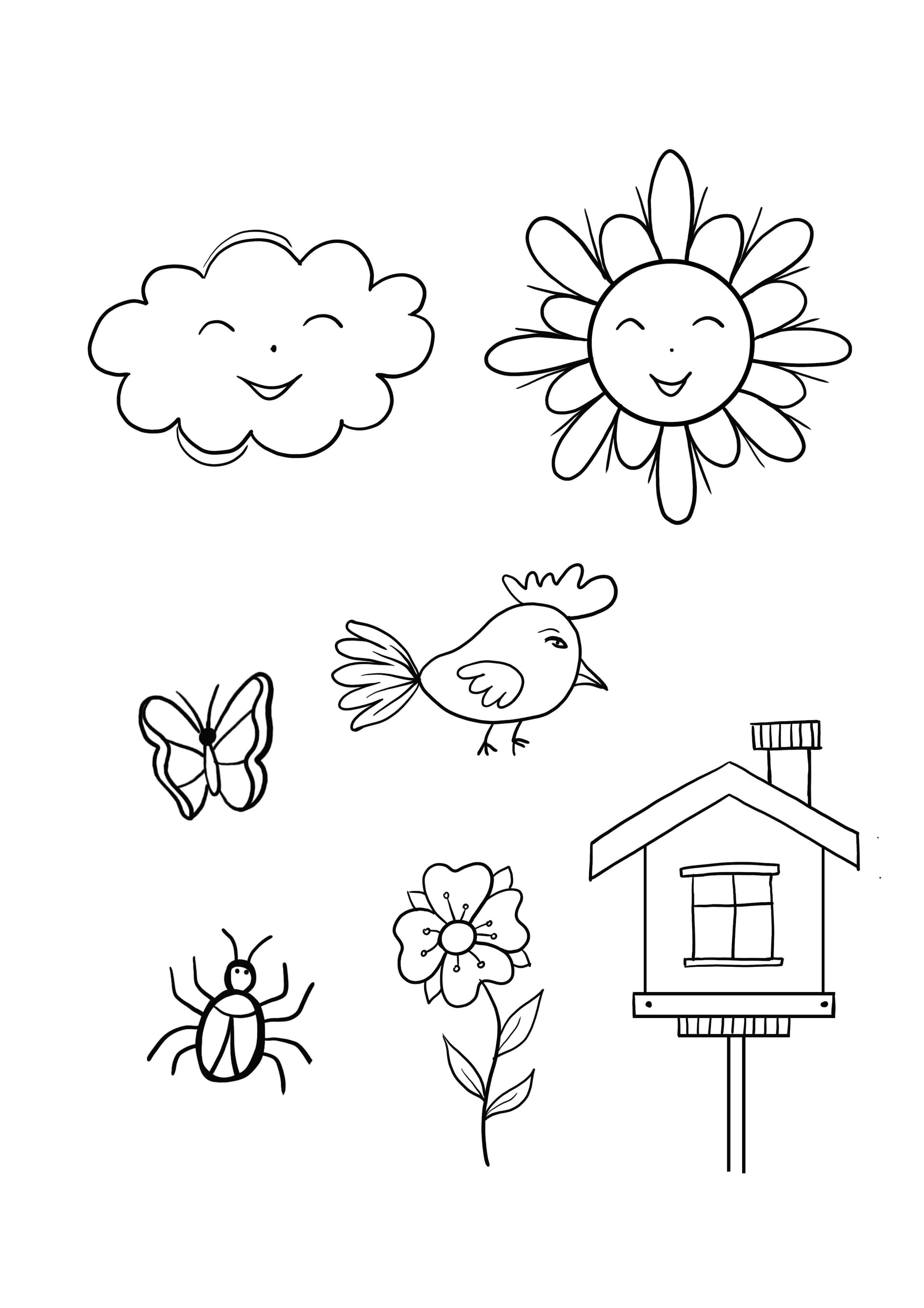 birdhouse-flowers and butterflies