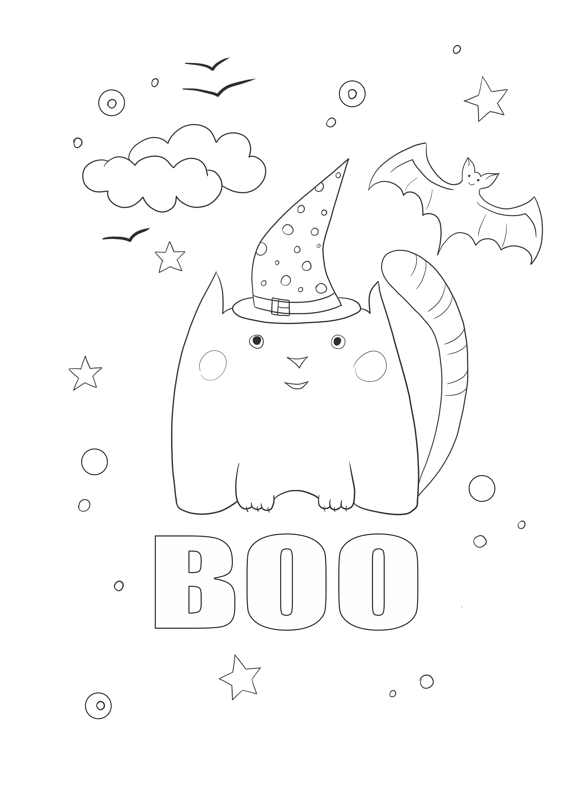 Boo cat and bats