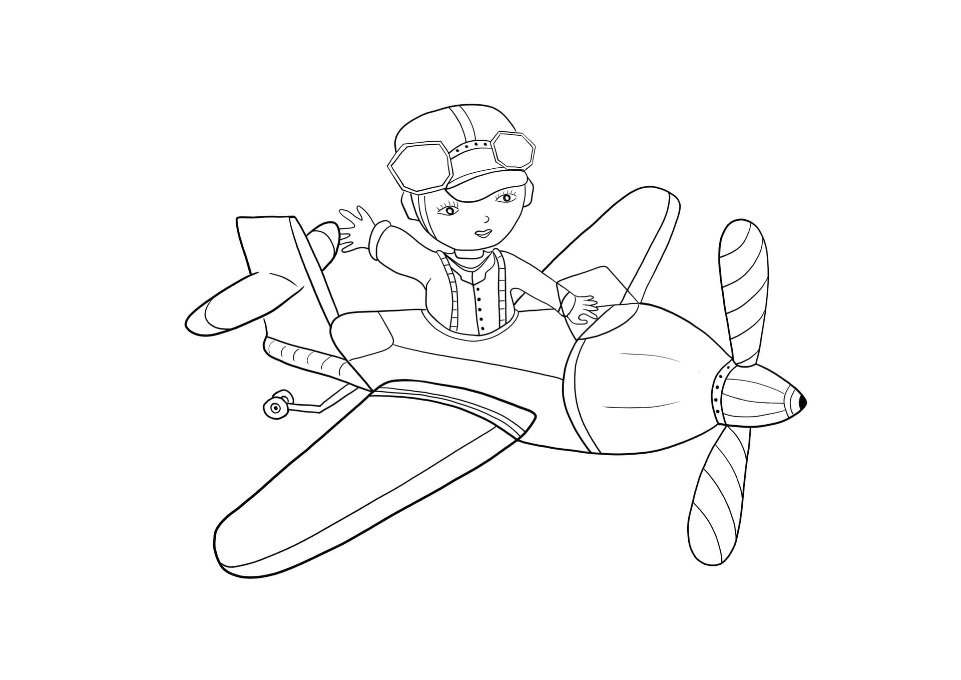 boy flying in a plane