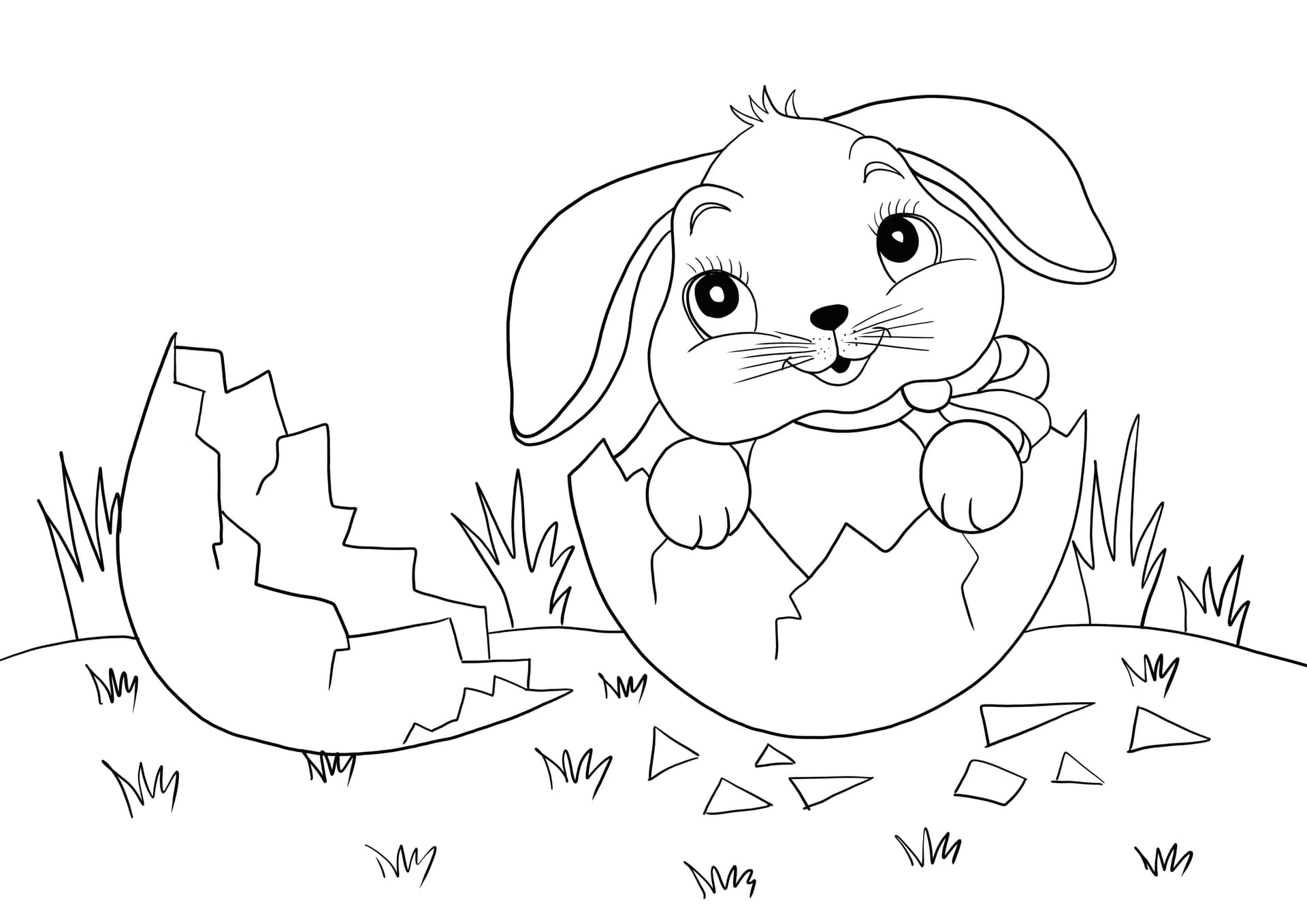 bunny in an eggshell