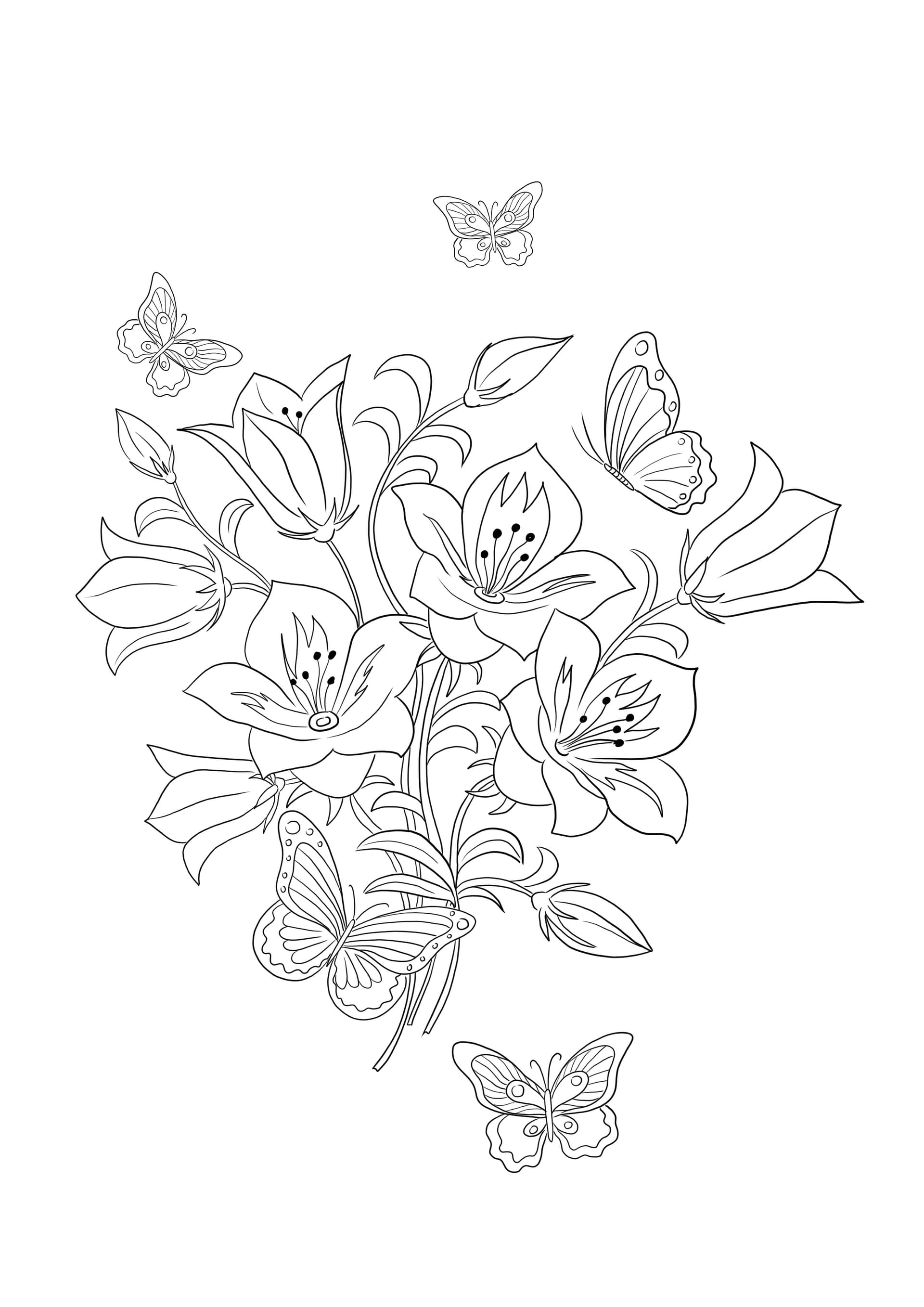 Schmetterling und Blumen