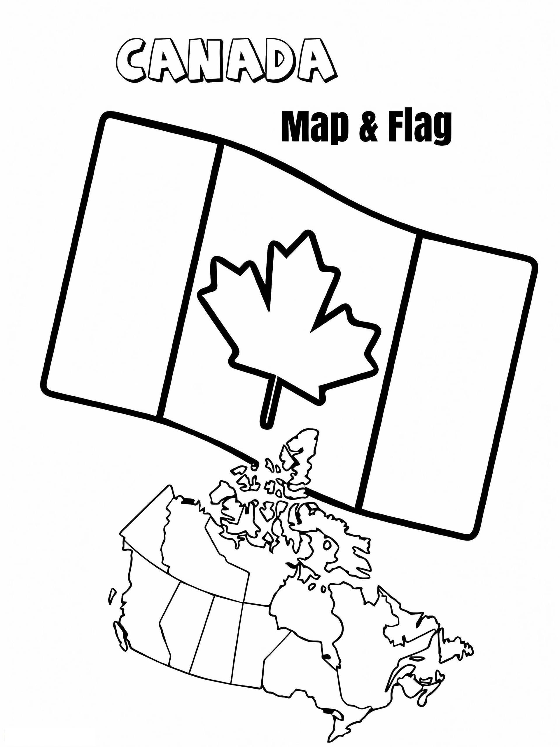 Canada Flag And Map