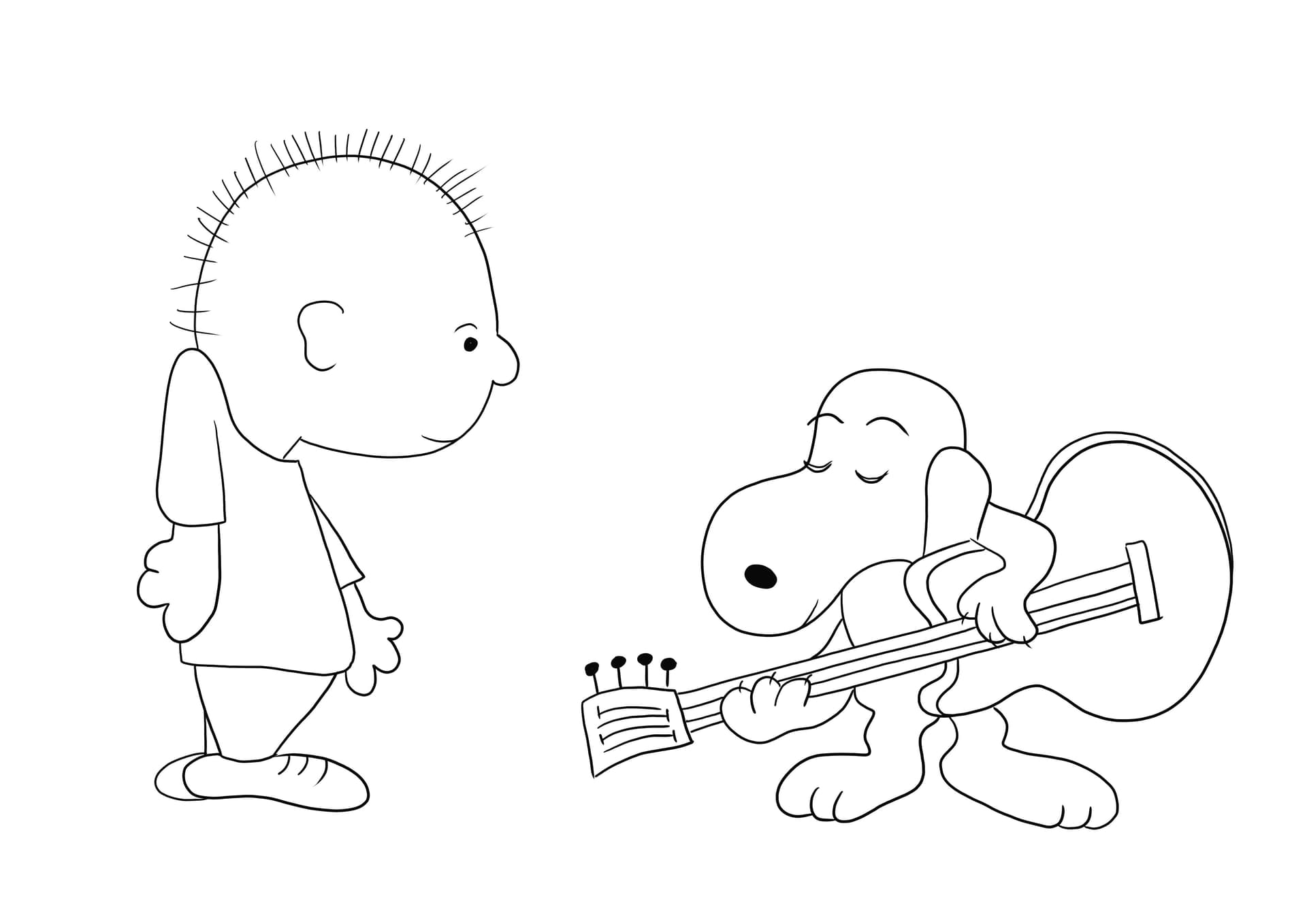 Snoopy singing a Christmas