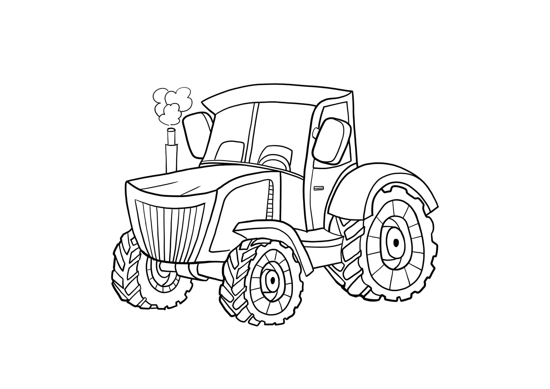 deflated wheels tractor