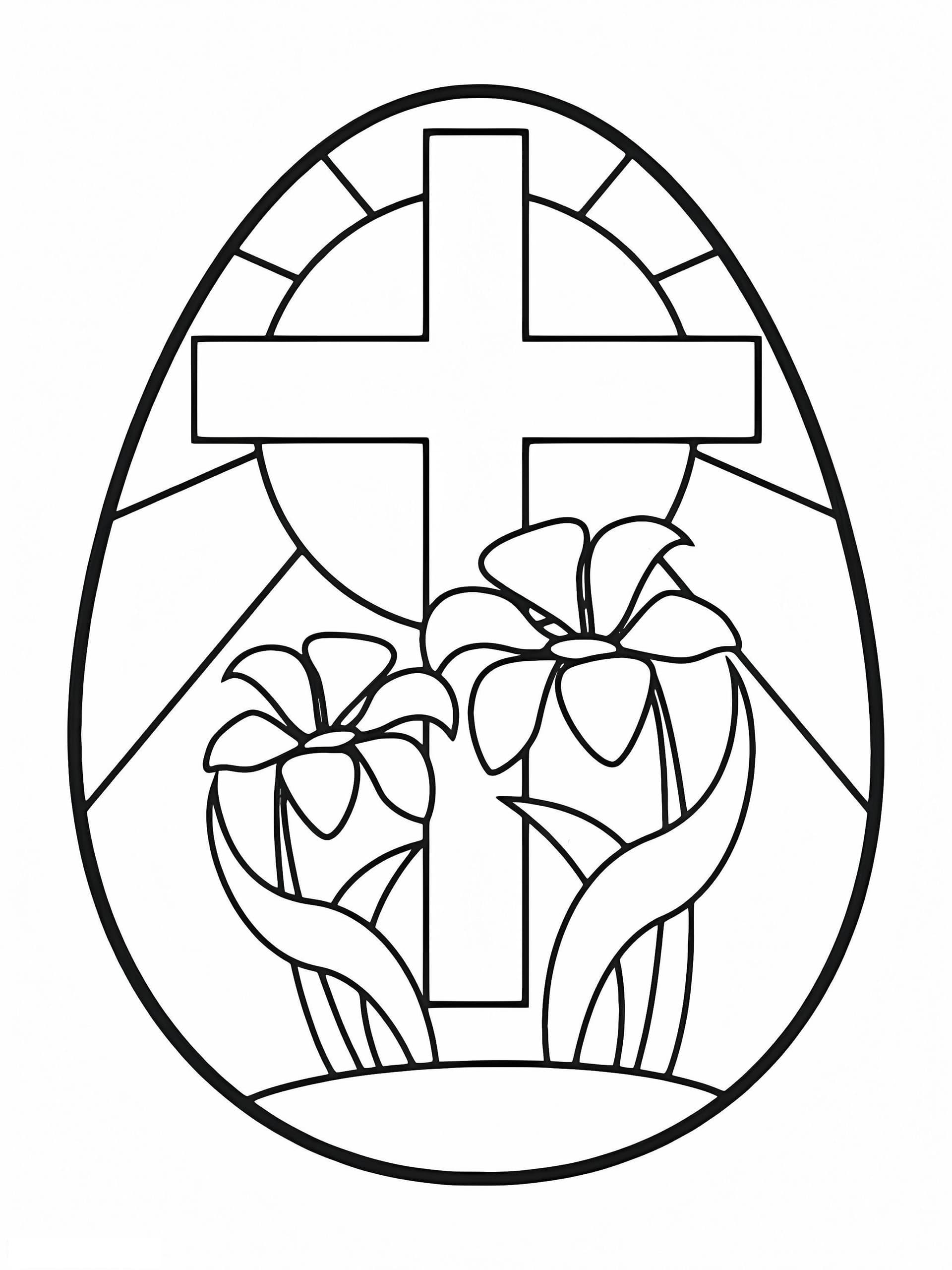 Osterkreuz mit Blumen