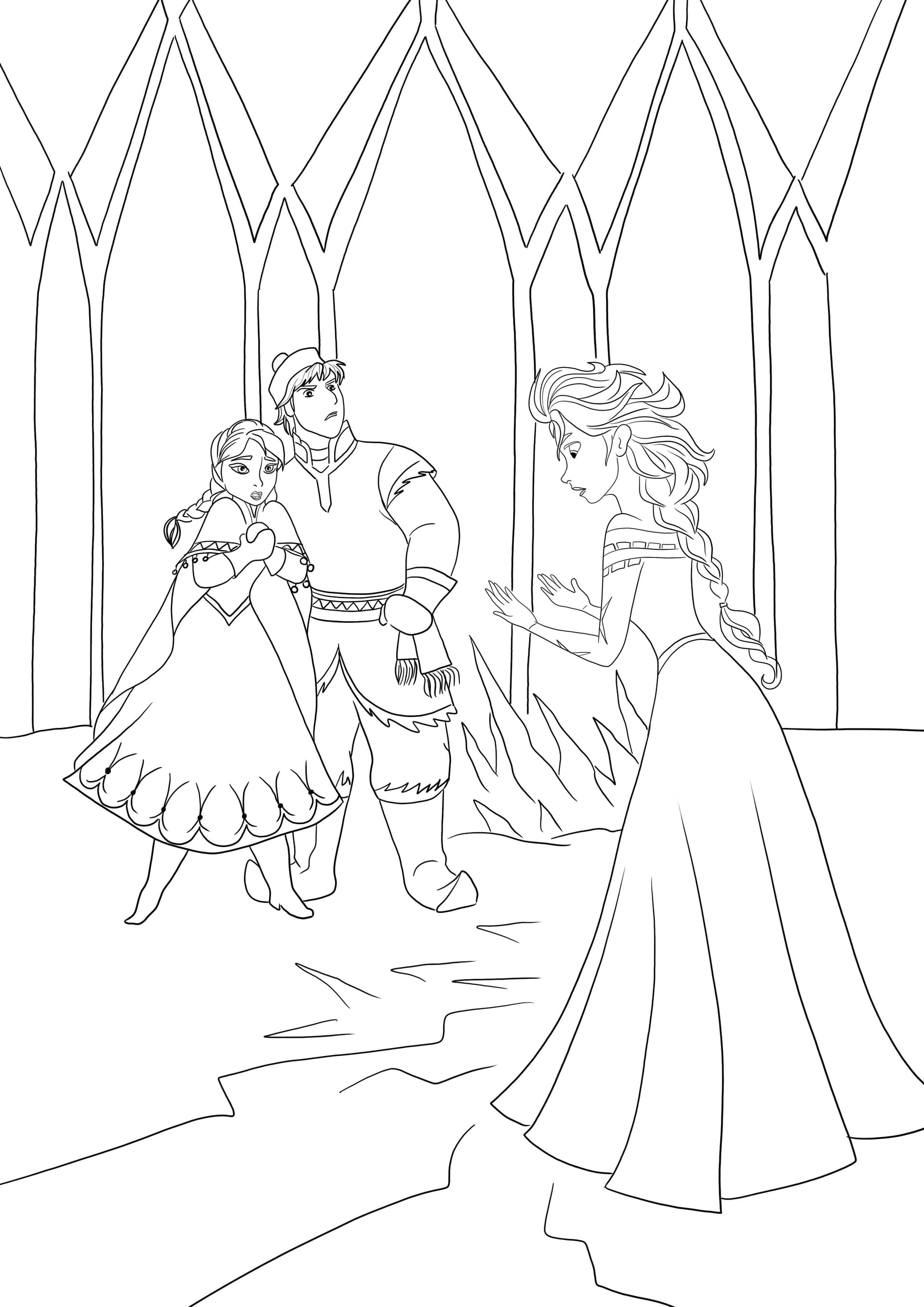 Elsa rejecting Anna and Kristoff