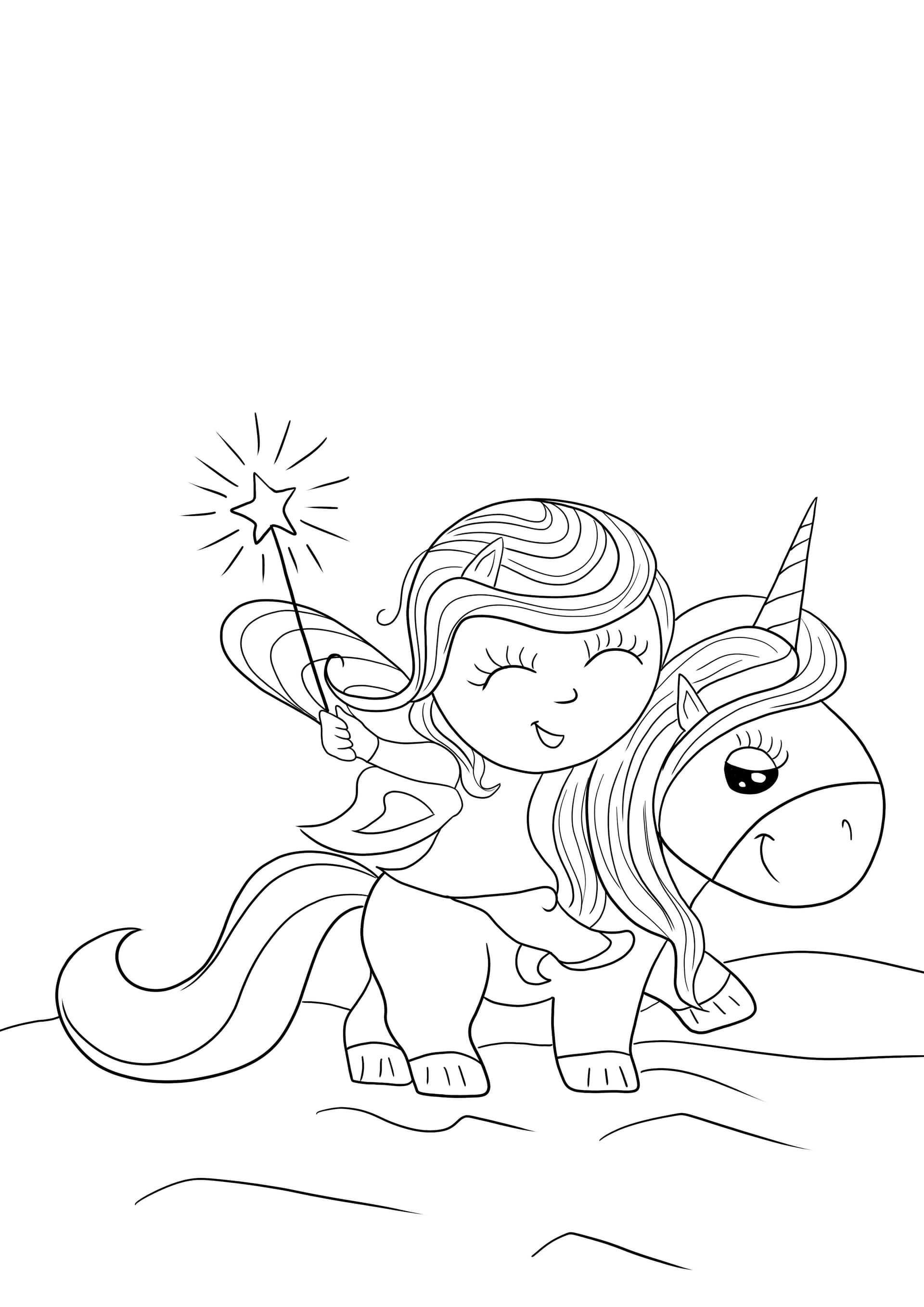 Fairy riding a unicorn
