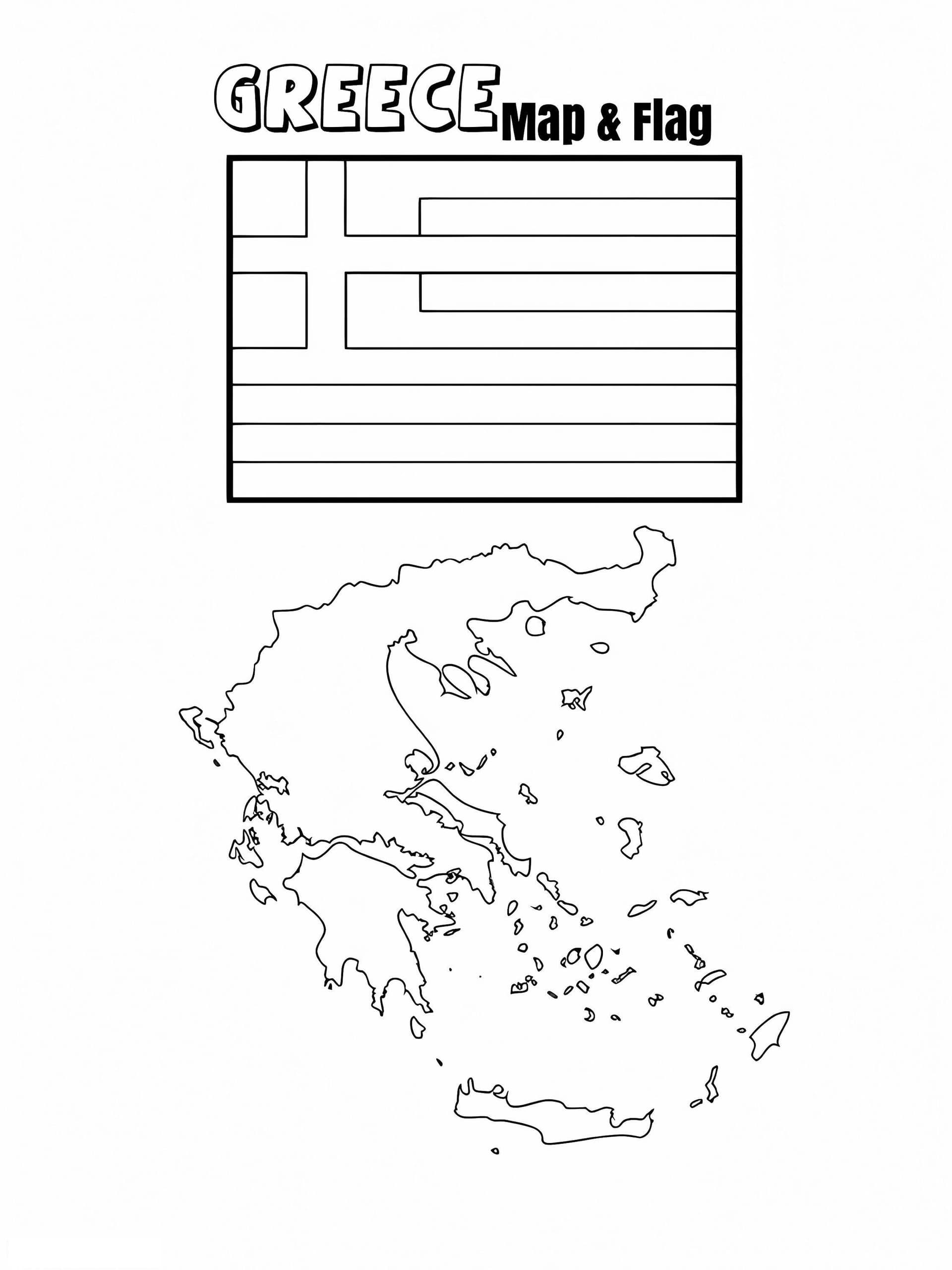 Greece Flag And Map