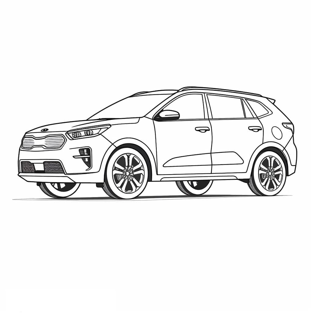 Kia Seltos AWD 2024 Printable Coloring Page - Free PDF Download
