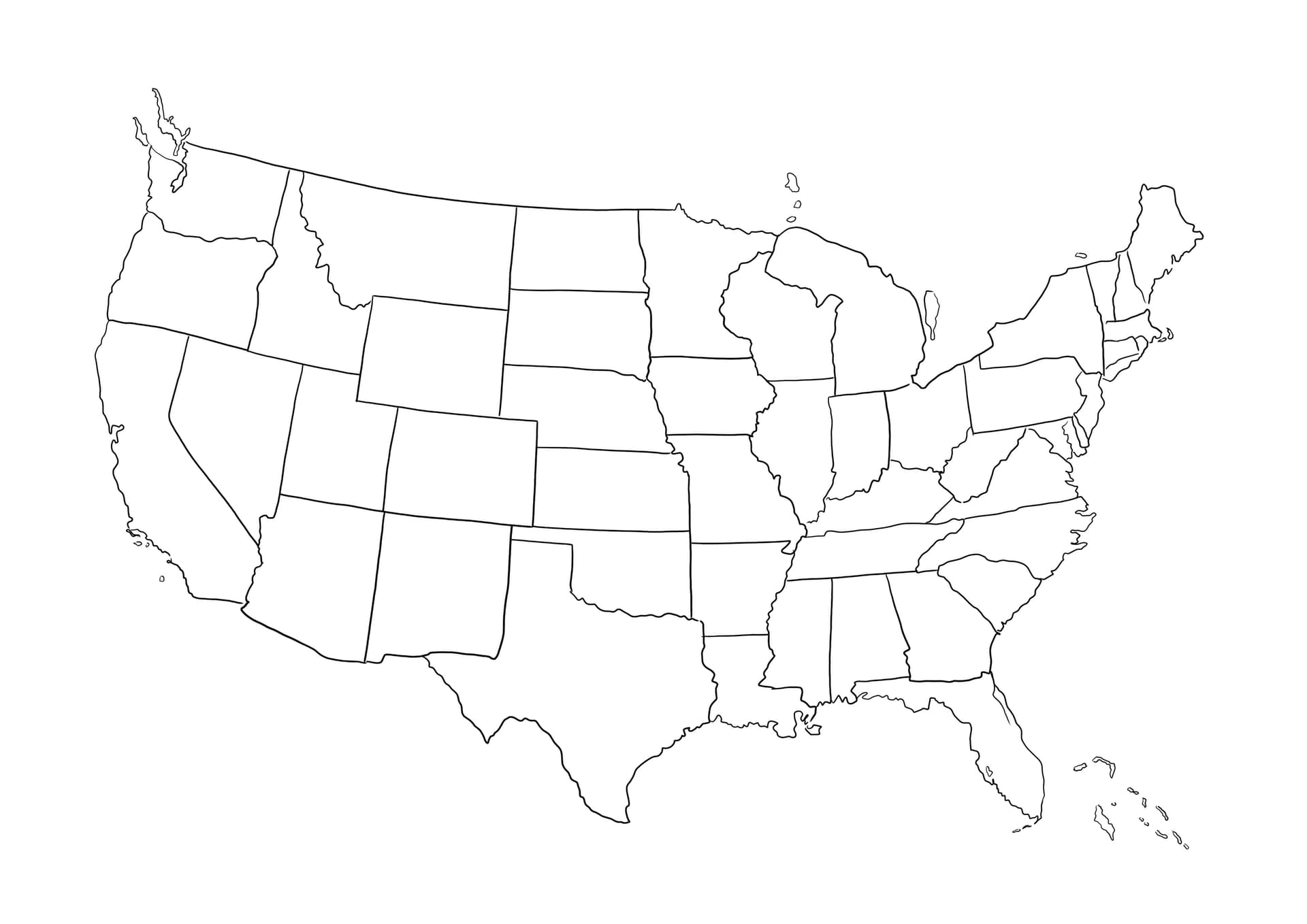 Karte der Vereinigten Staaten von Amerika