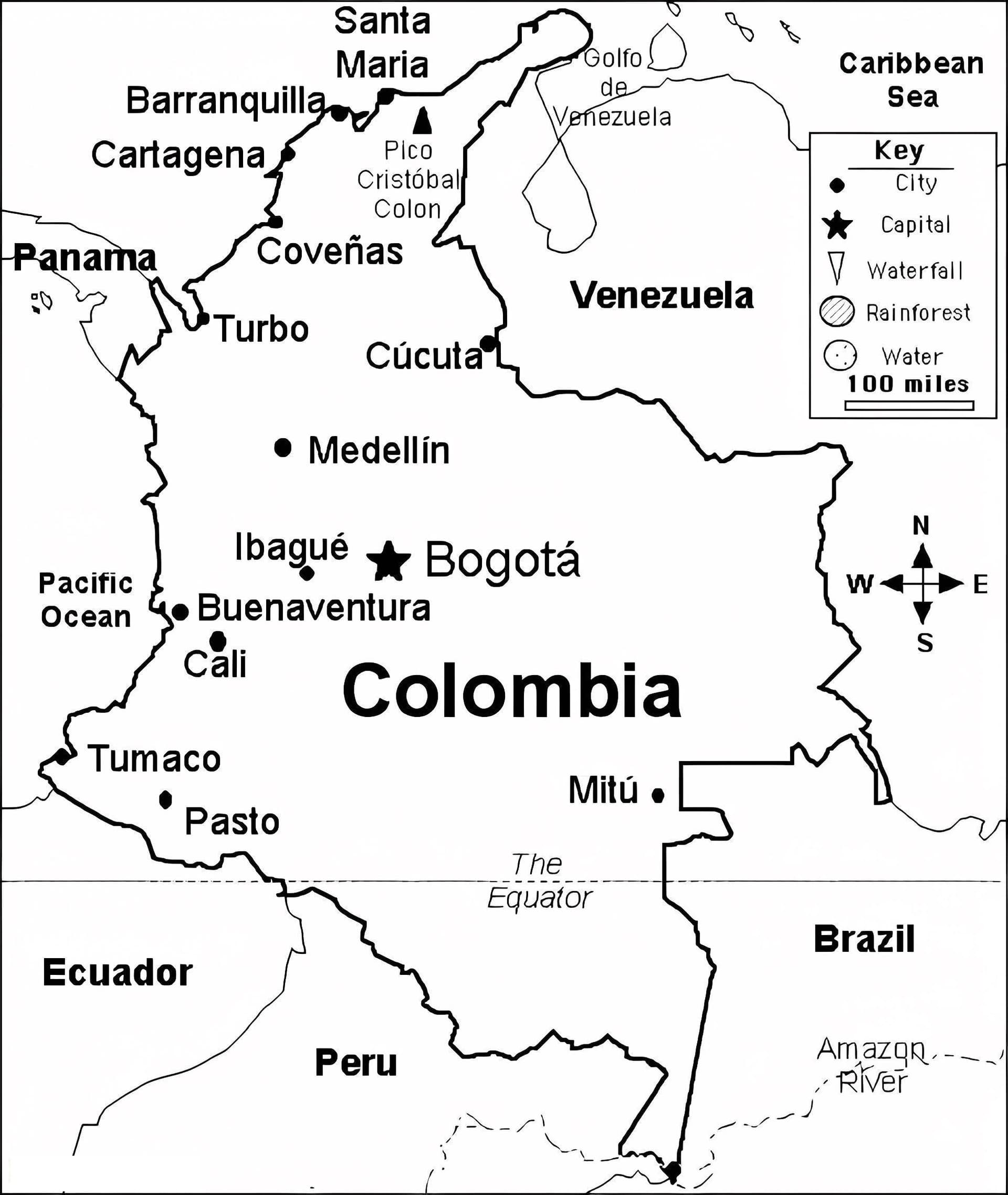 Karte von Kolumbien