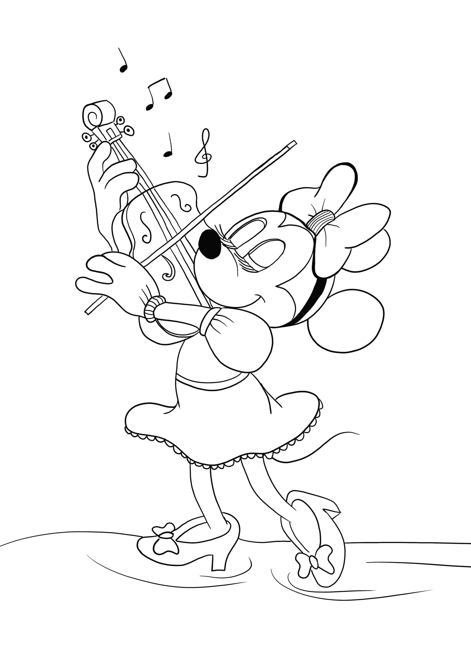 Minnie plays the violin