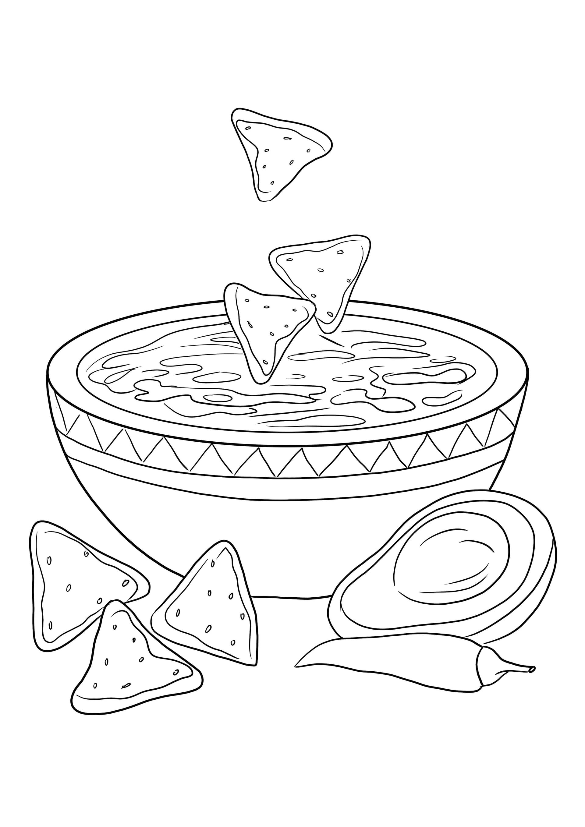 Nachos and dip sauce