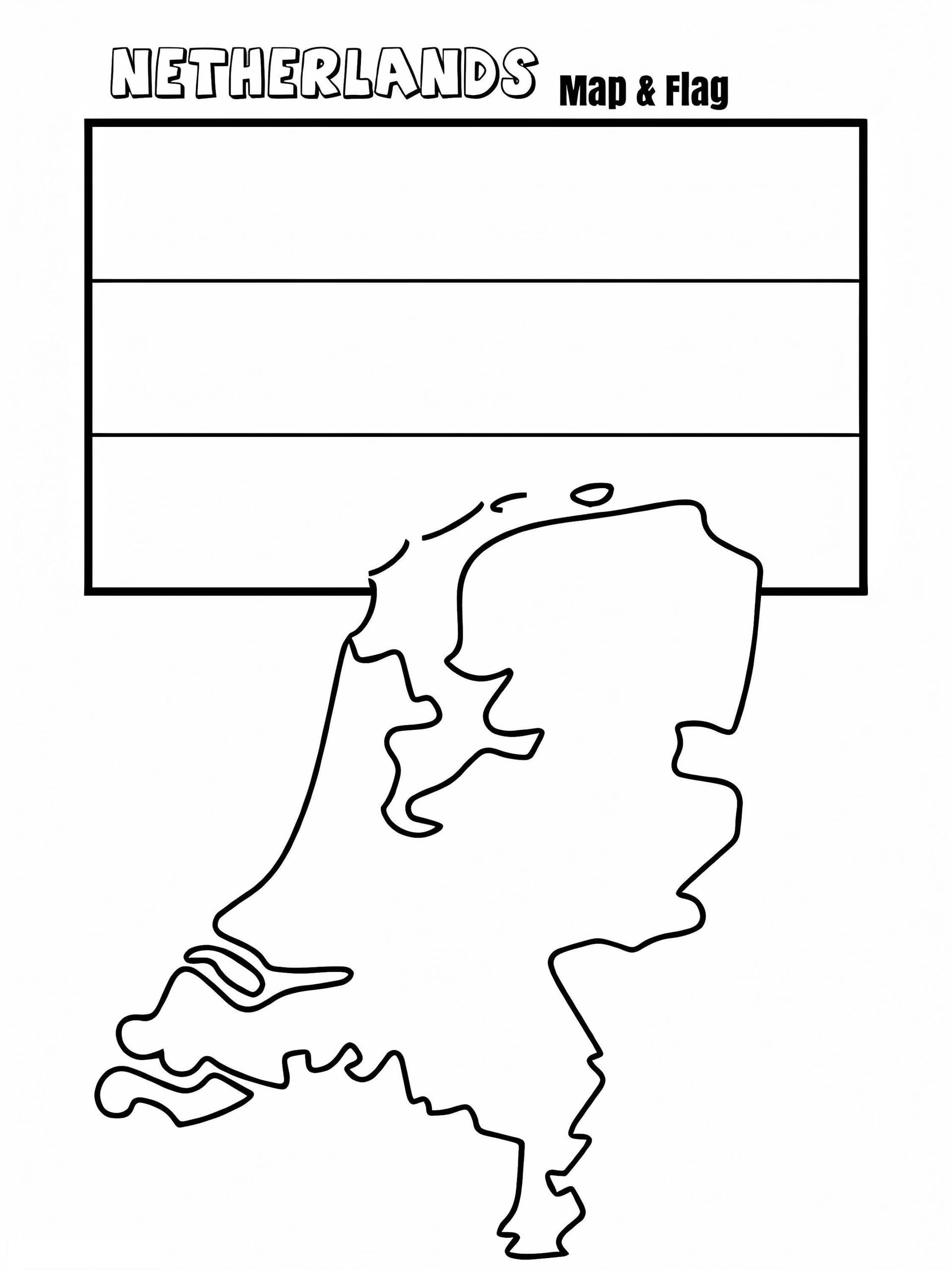 Netherlands Map And Flag