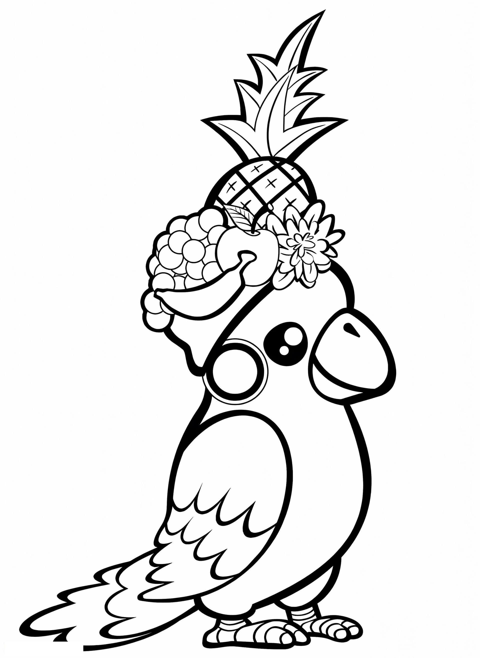 Parrot With Fruit Hat