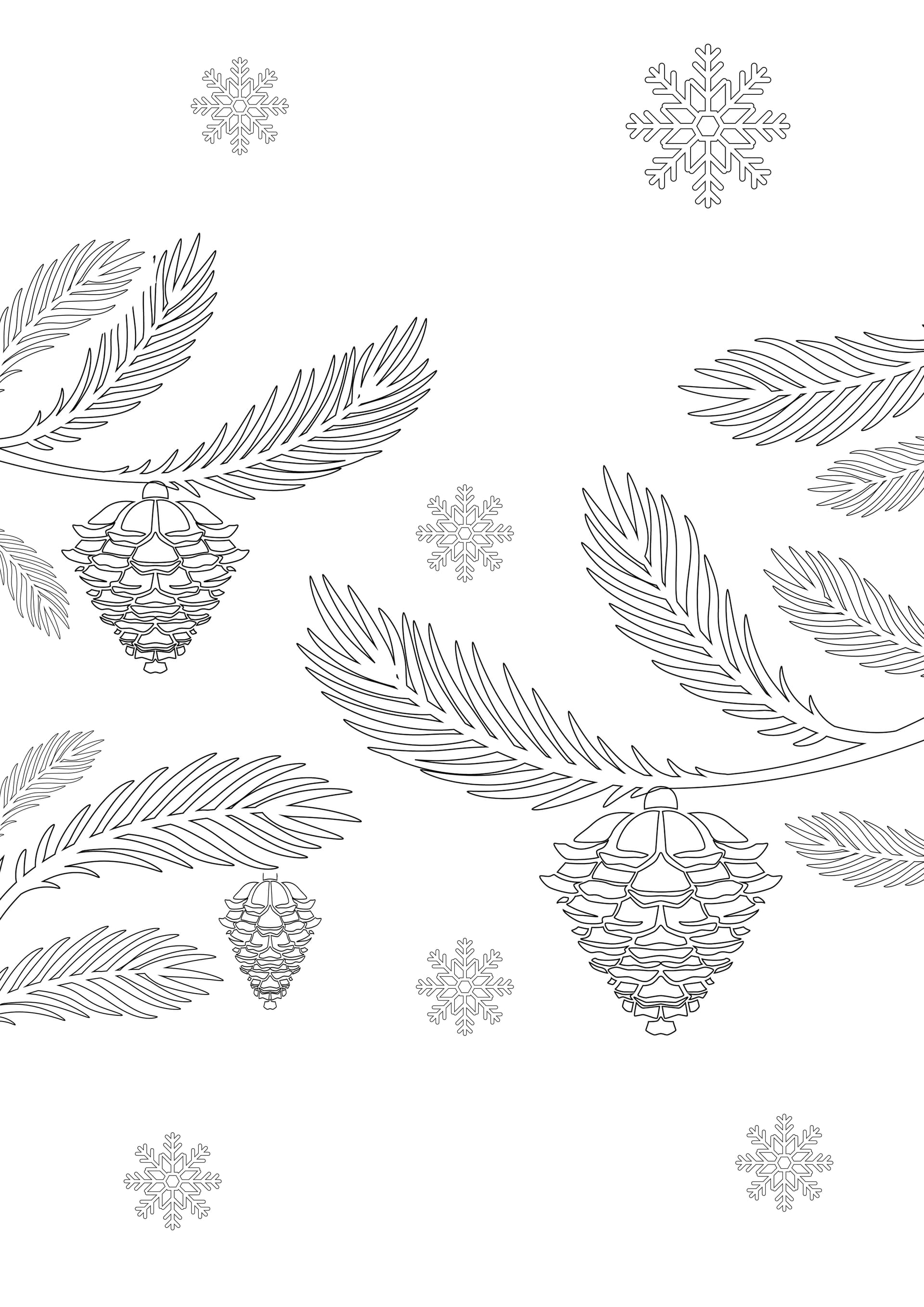 Kiefernzweige und Zapfen