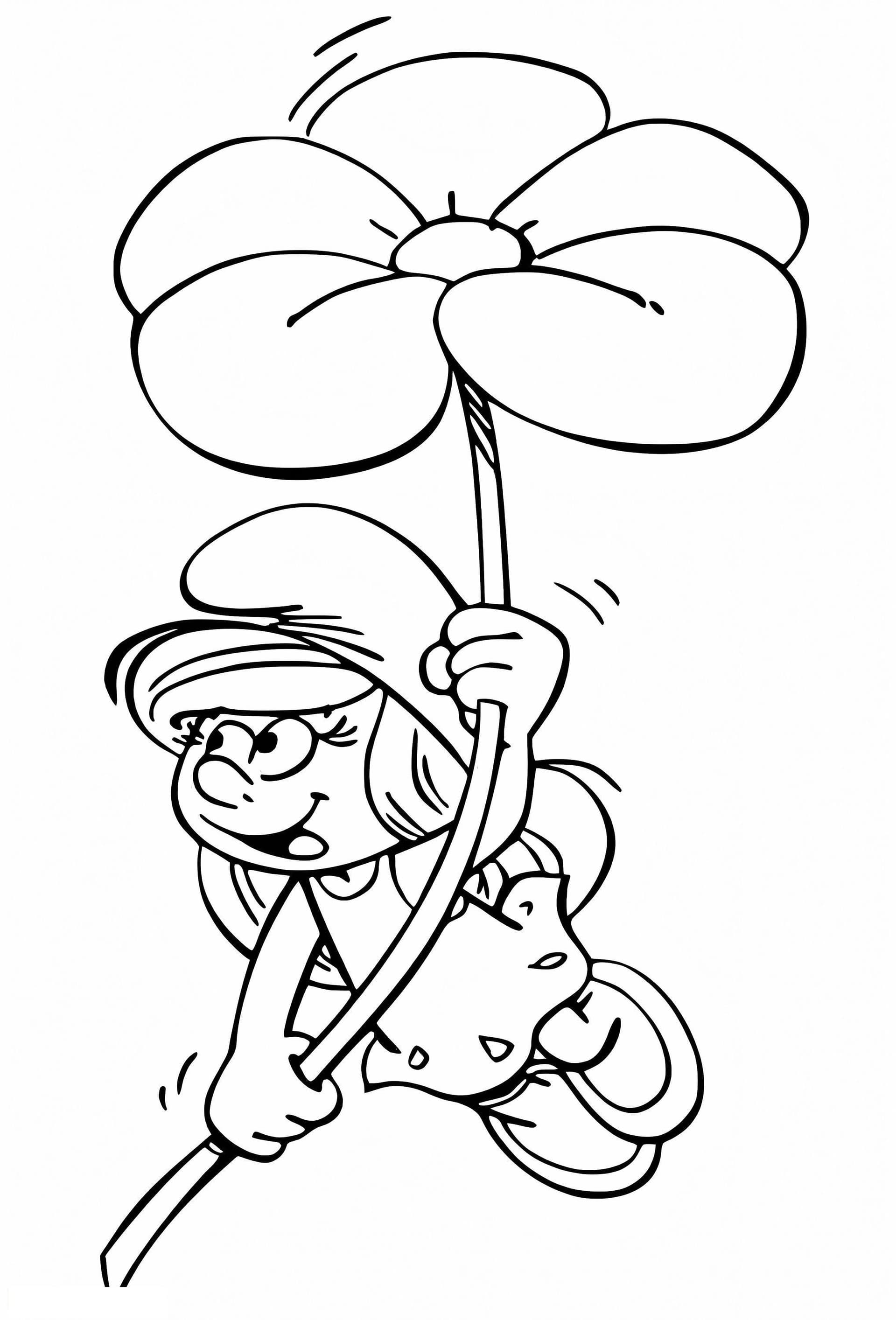 Smurfette And Flower