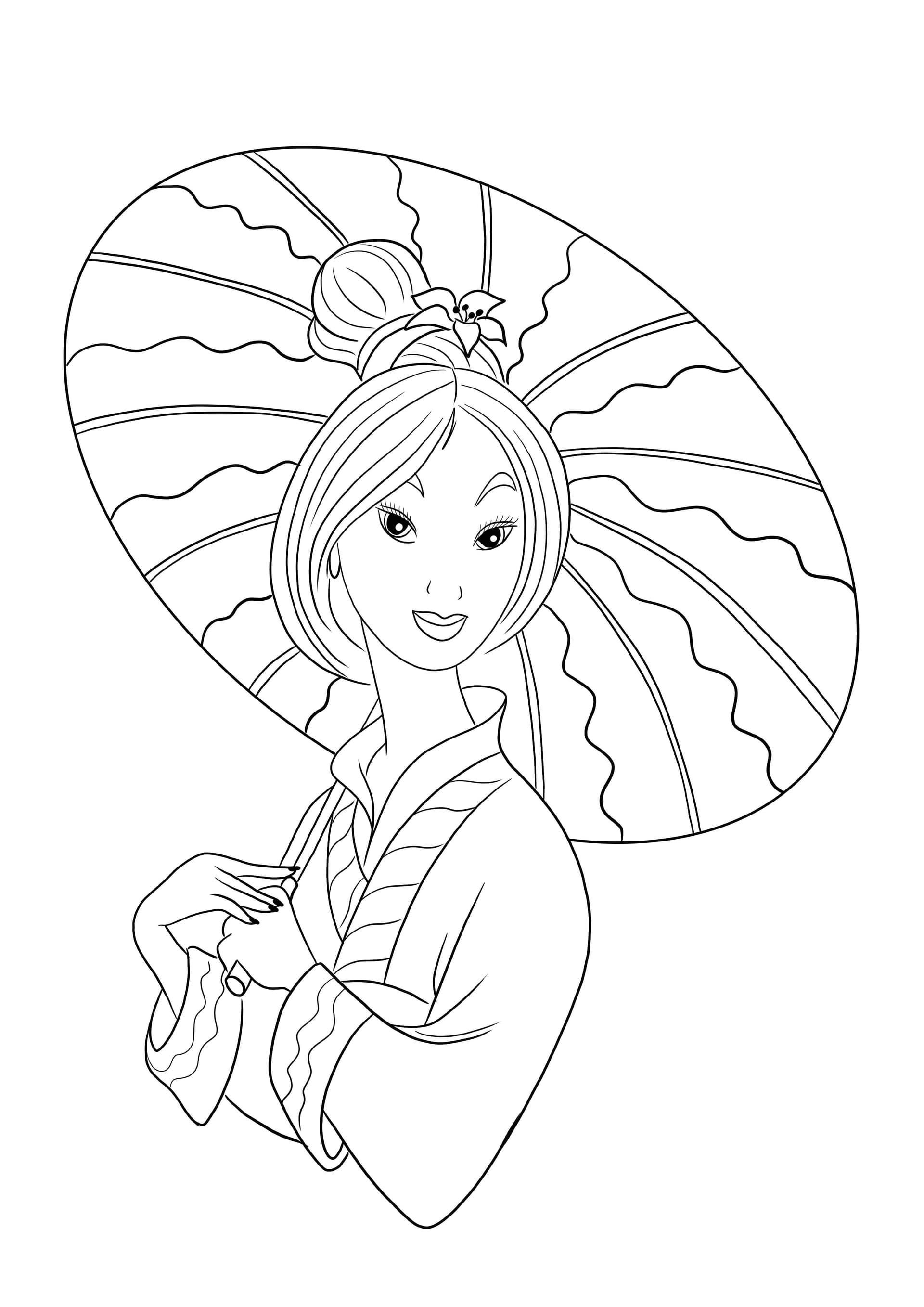 Princess Mulan for coloring