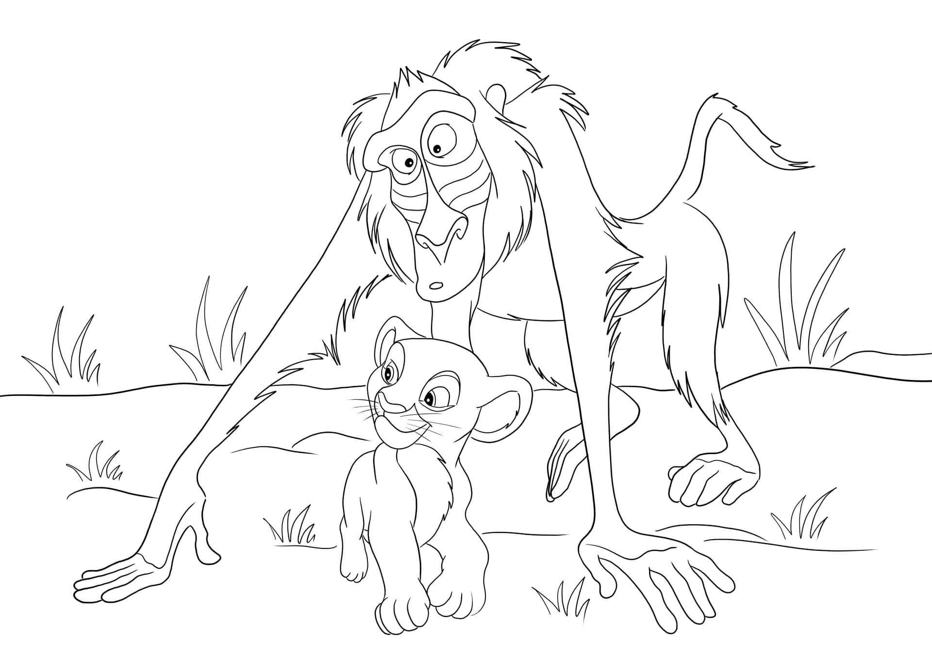 Rafiki and Simba