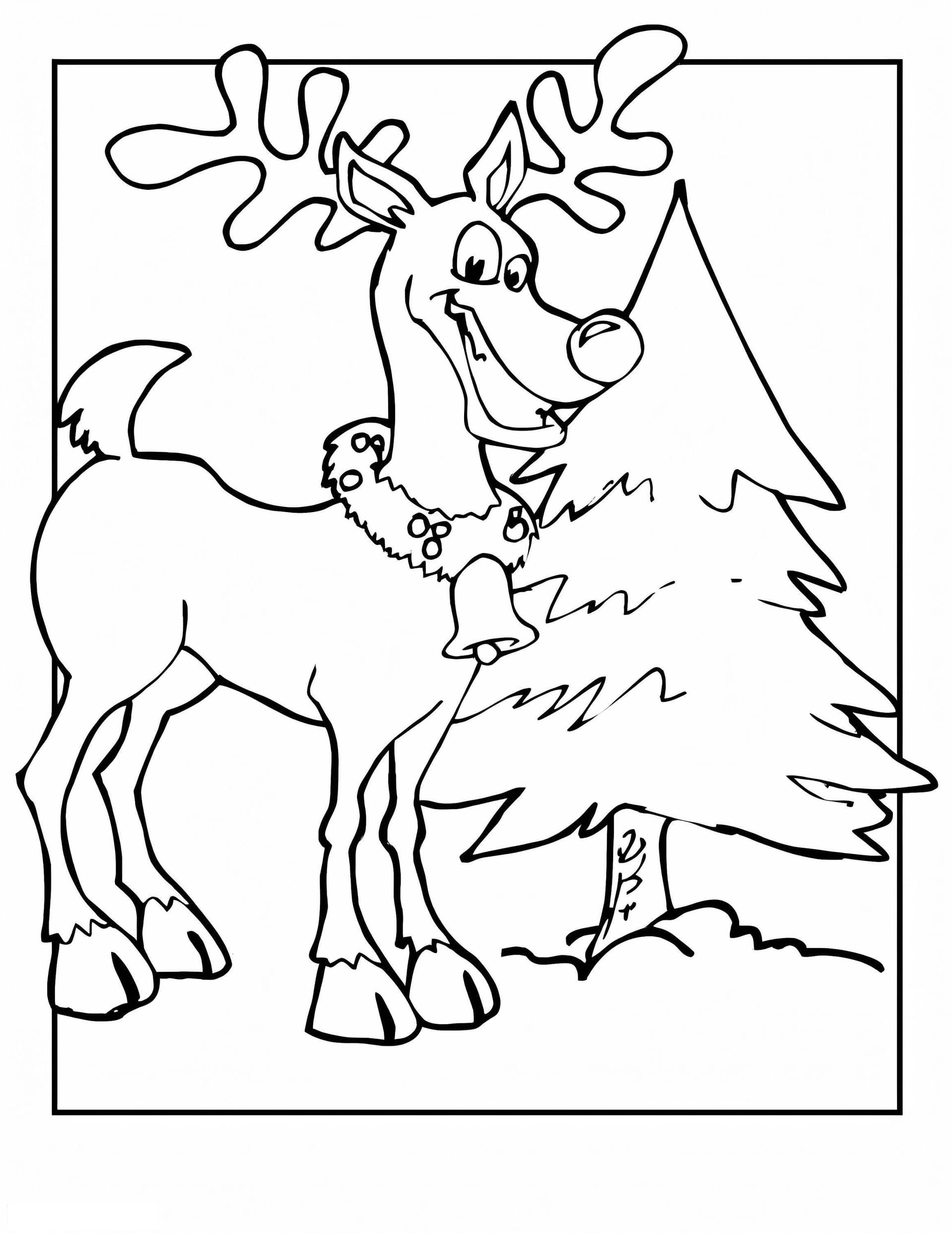 Reindeer And Tree