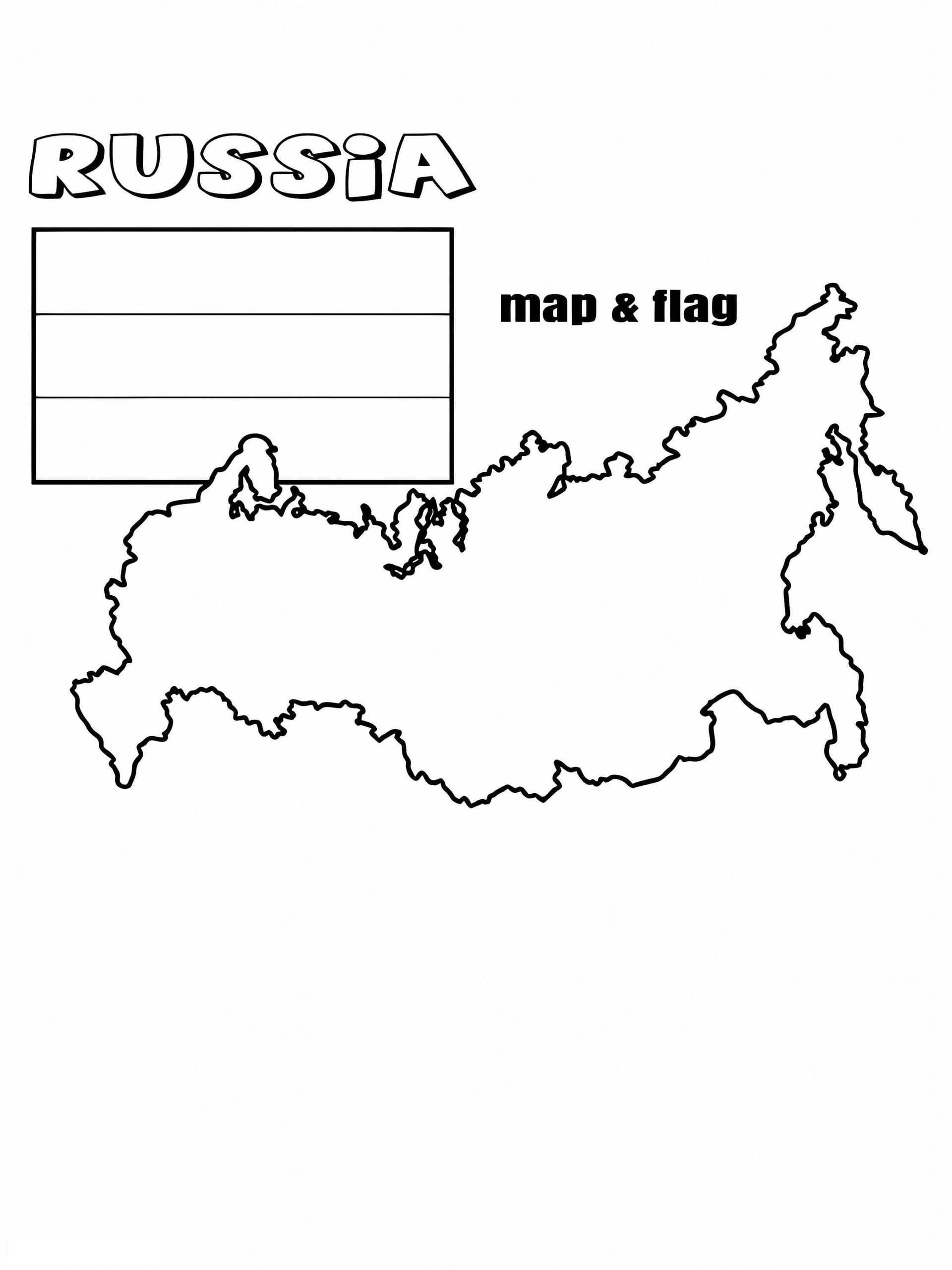 Russia Flag And Map