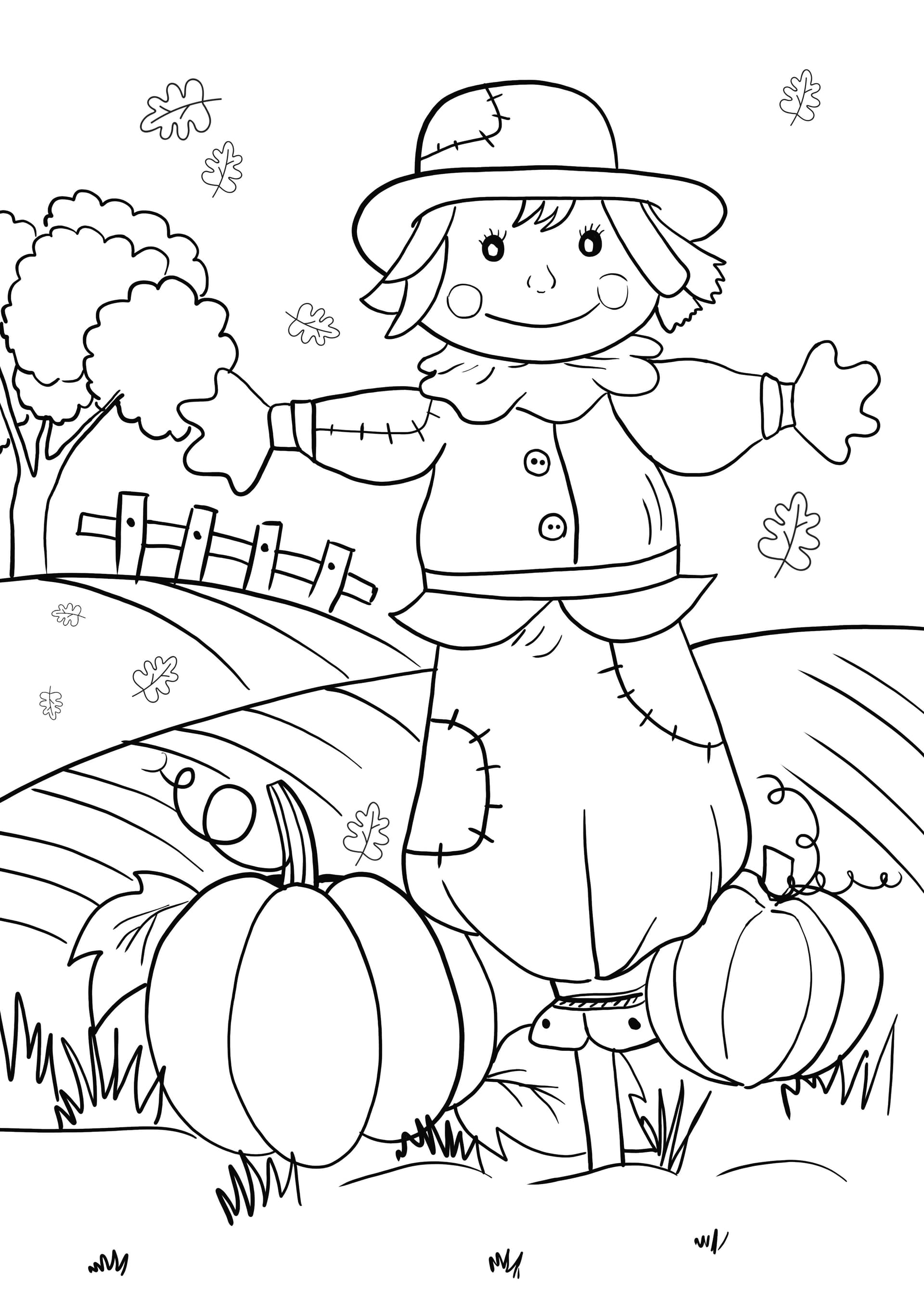 scarecrow and pumpkin