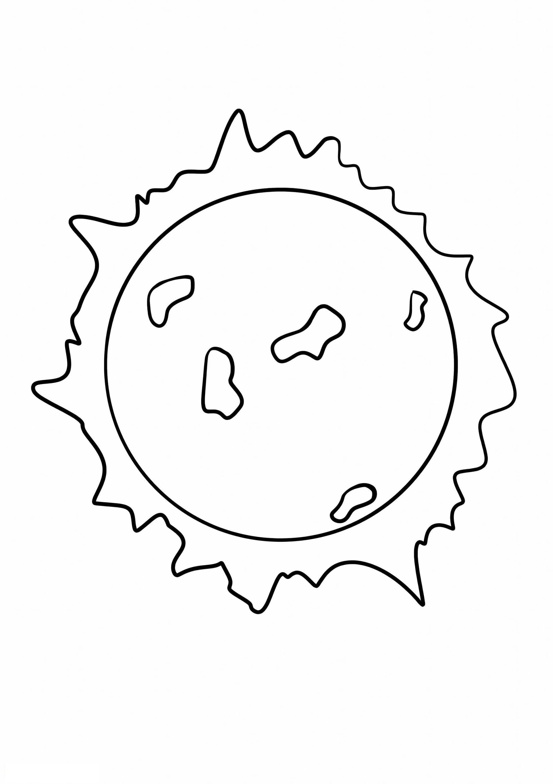 Basic Sun Printable Coloring Page | Free PDF Download for Kids