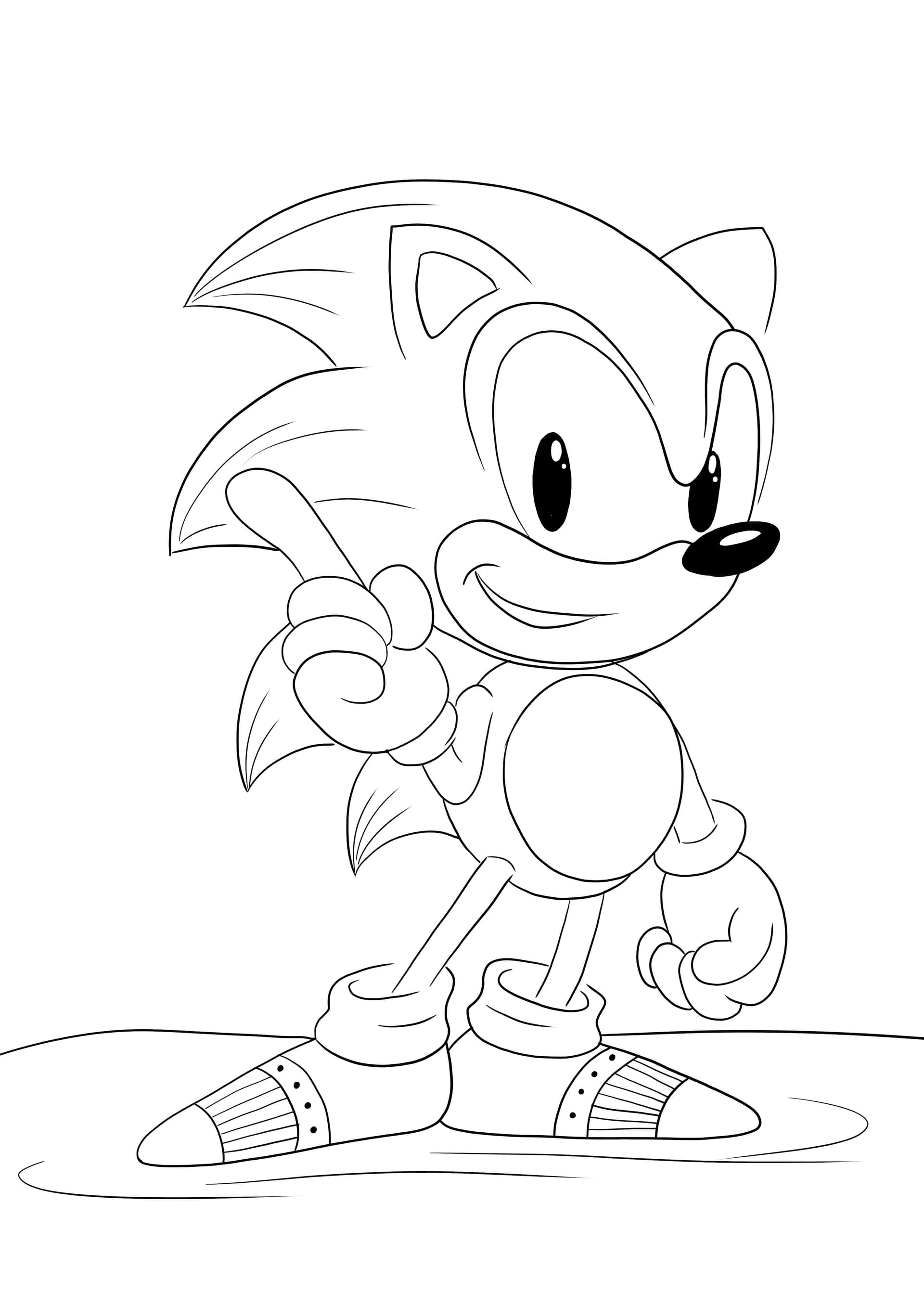 Sonic and his finger raised