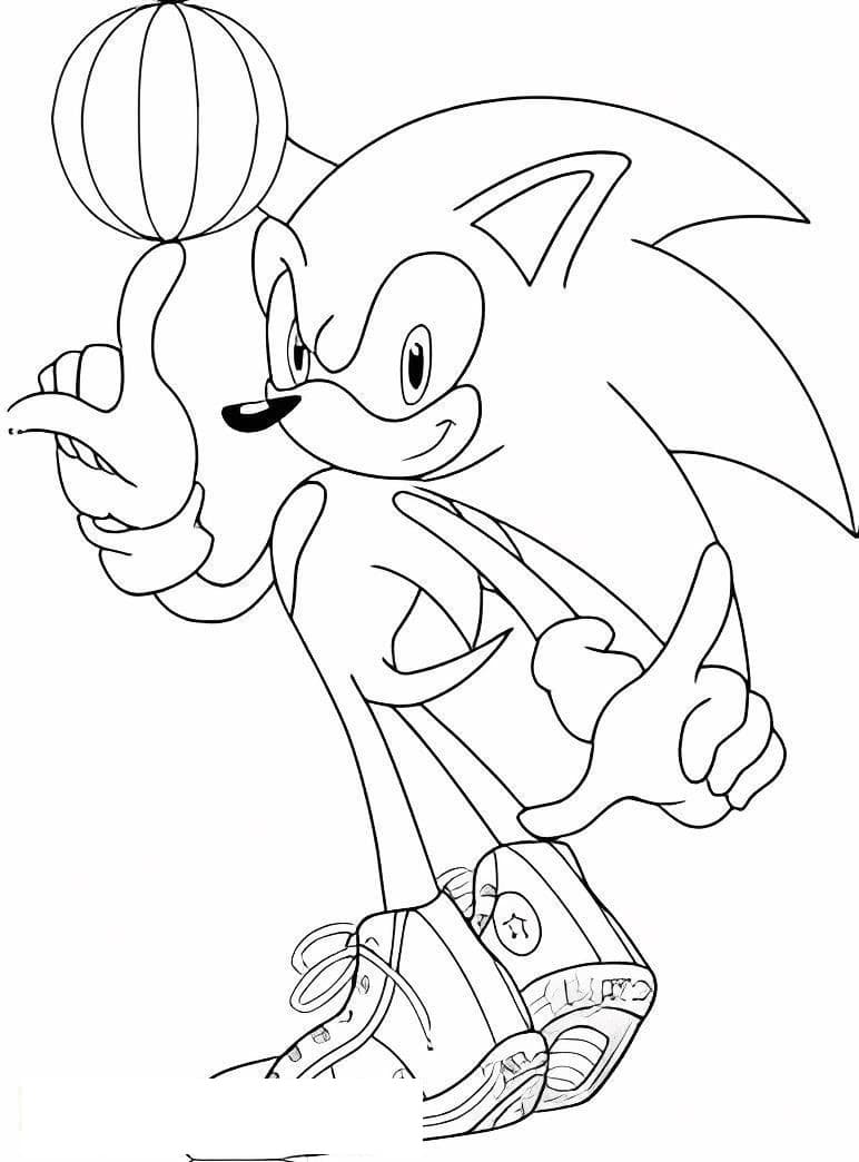 Sonic Playing Basketball