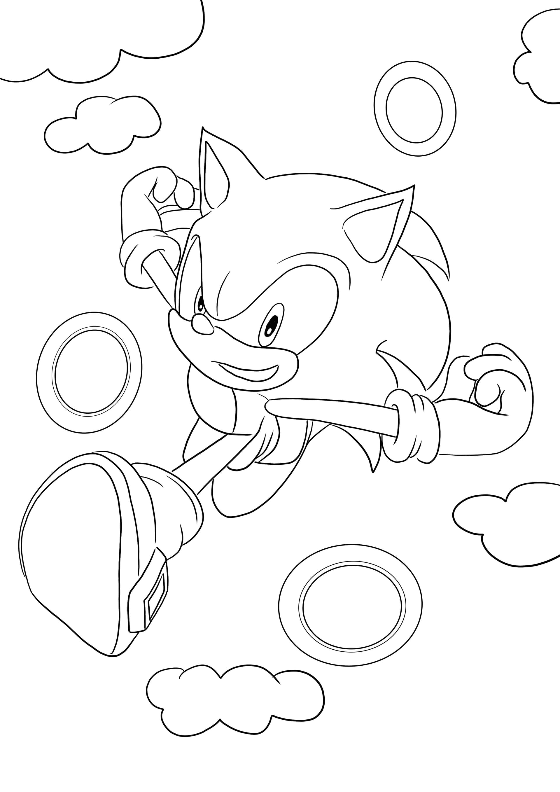 Sonic running through rings