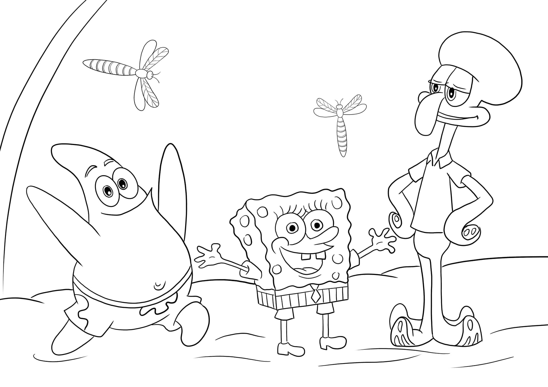 Sponge Bob-Patrick Star-Squidward