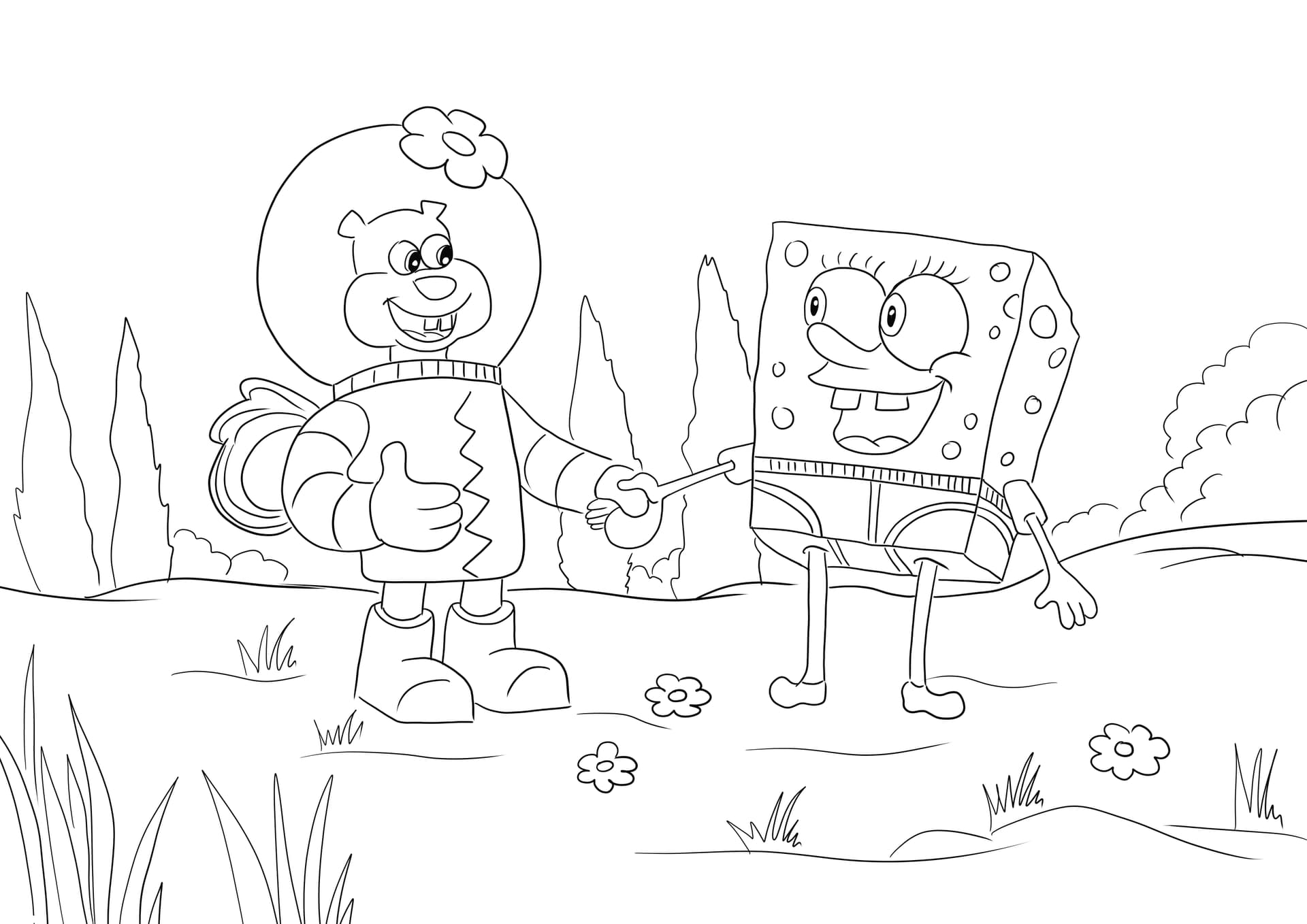 SpongeBob and Sandy Cheeks
