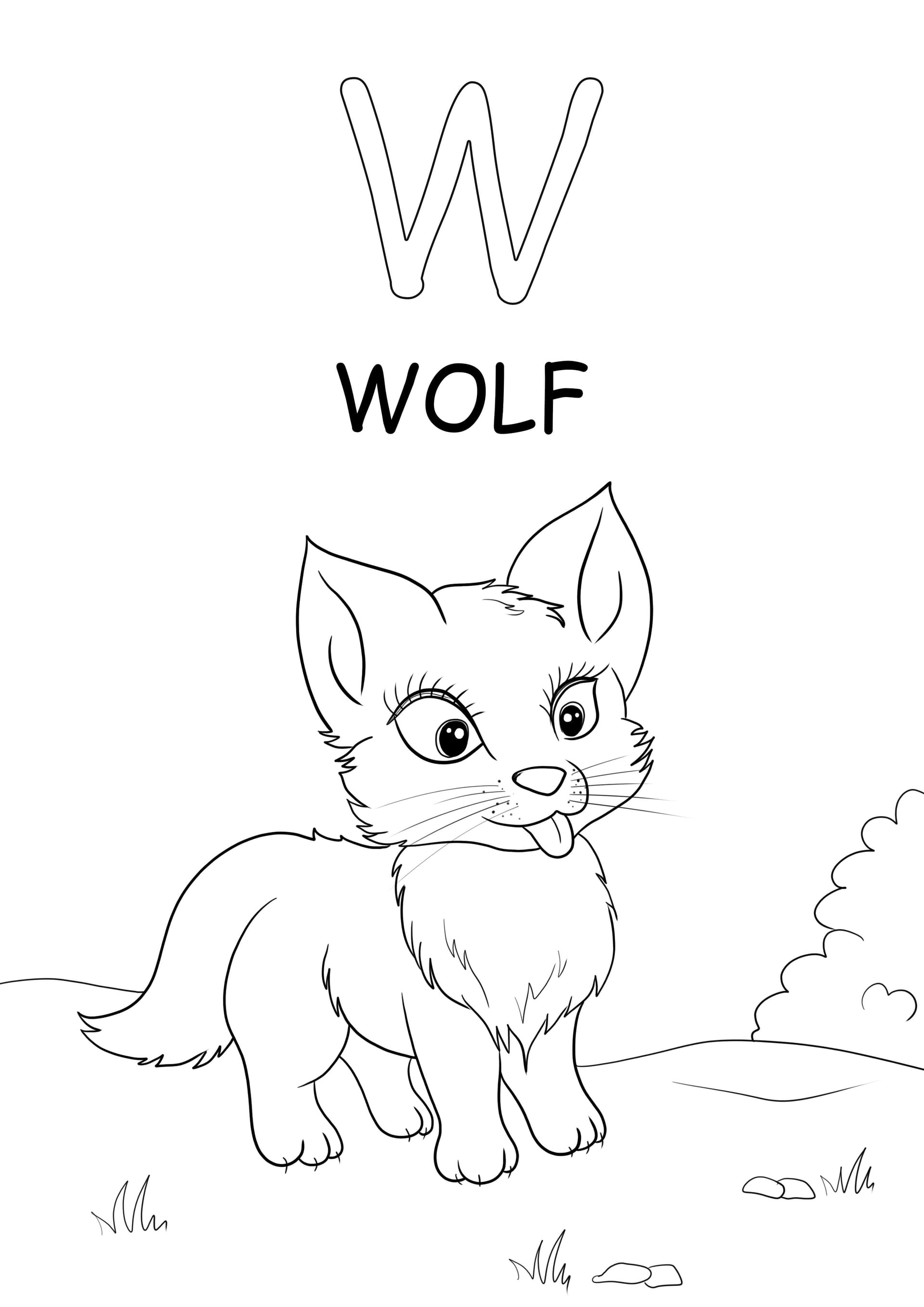 Großbuchstaben-Wort-Wolf beginnt mit dem Buchstaben W
