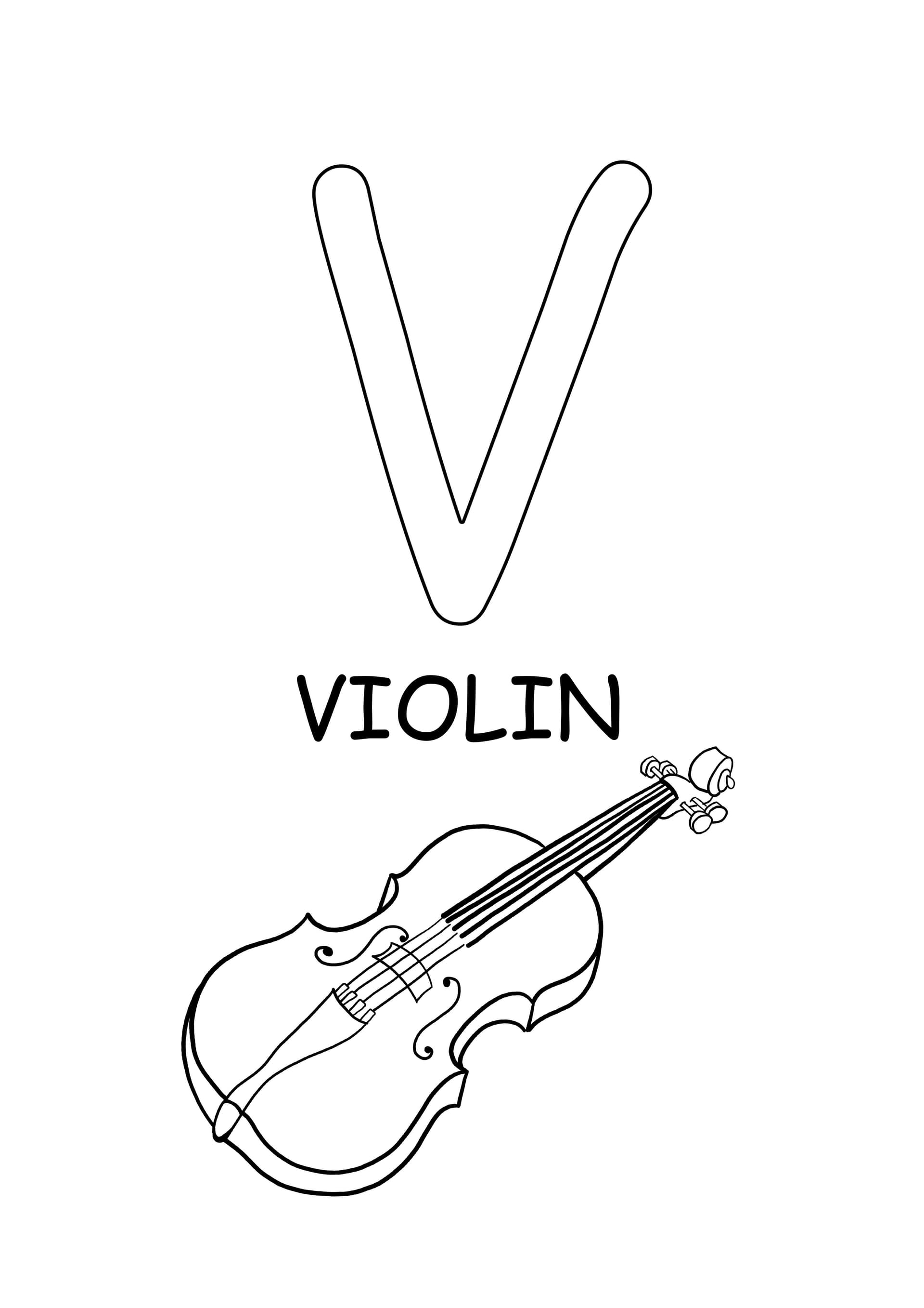 Großbuchstaben-Wort-Violine