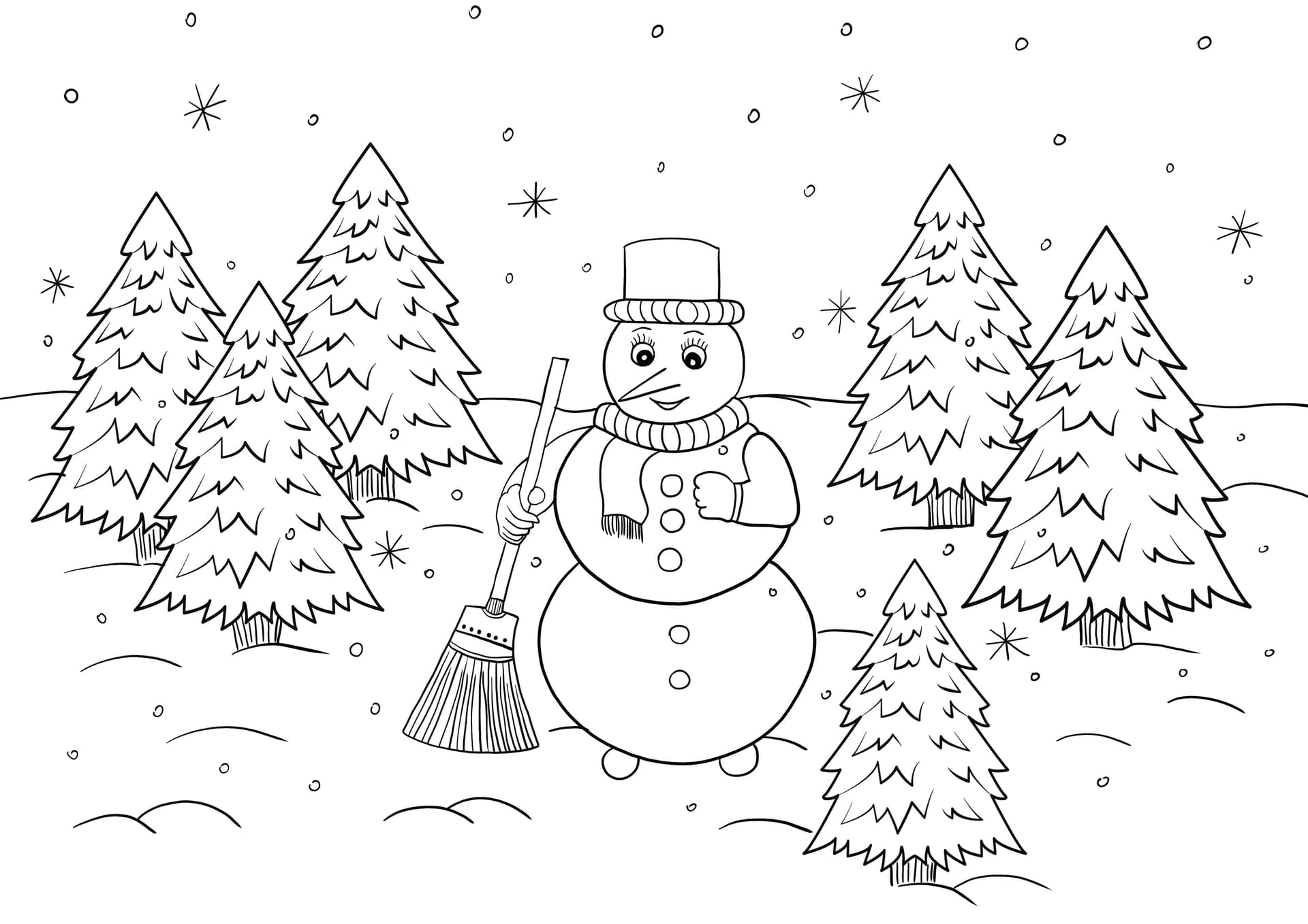 winter in the forest-snowman