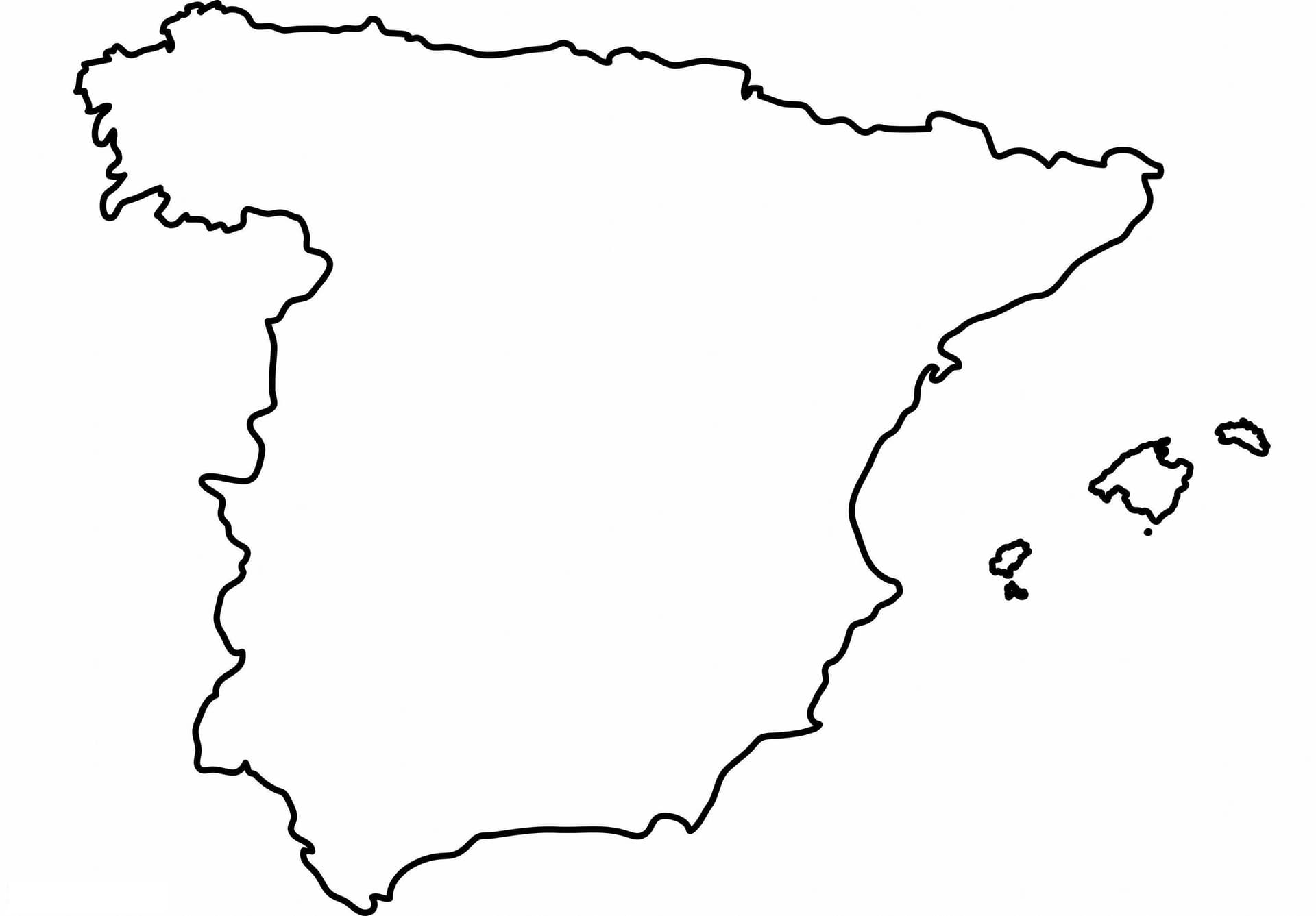 Blank Map Of Spain For Coloring Scaled