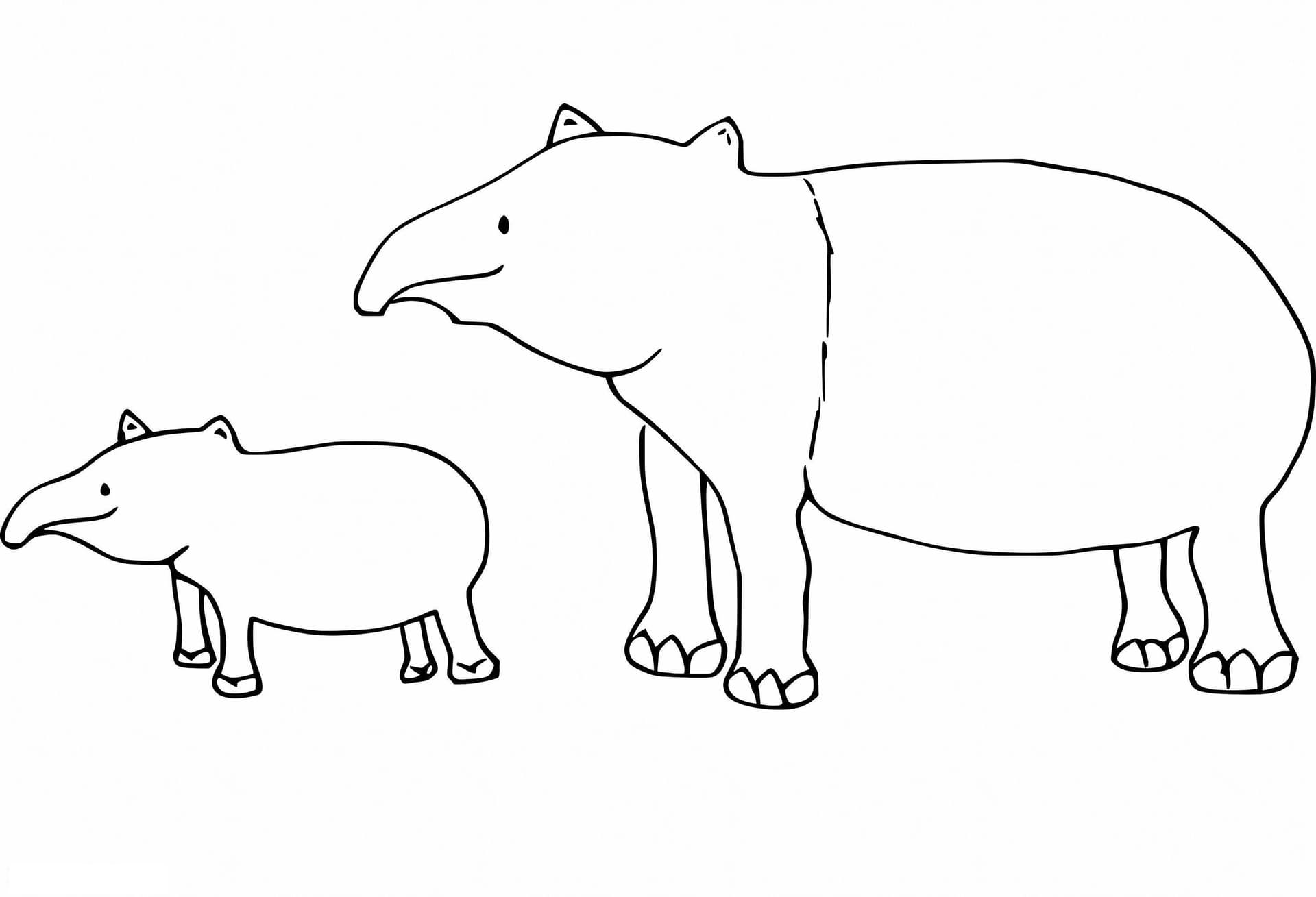 Mutter Und Baby Tapir