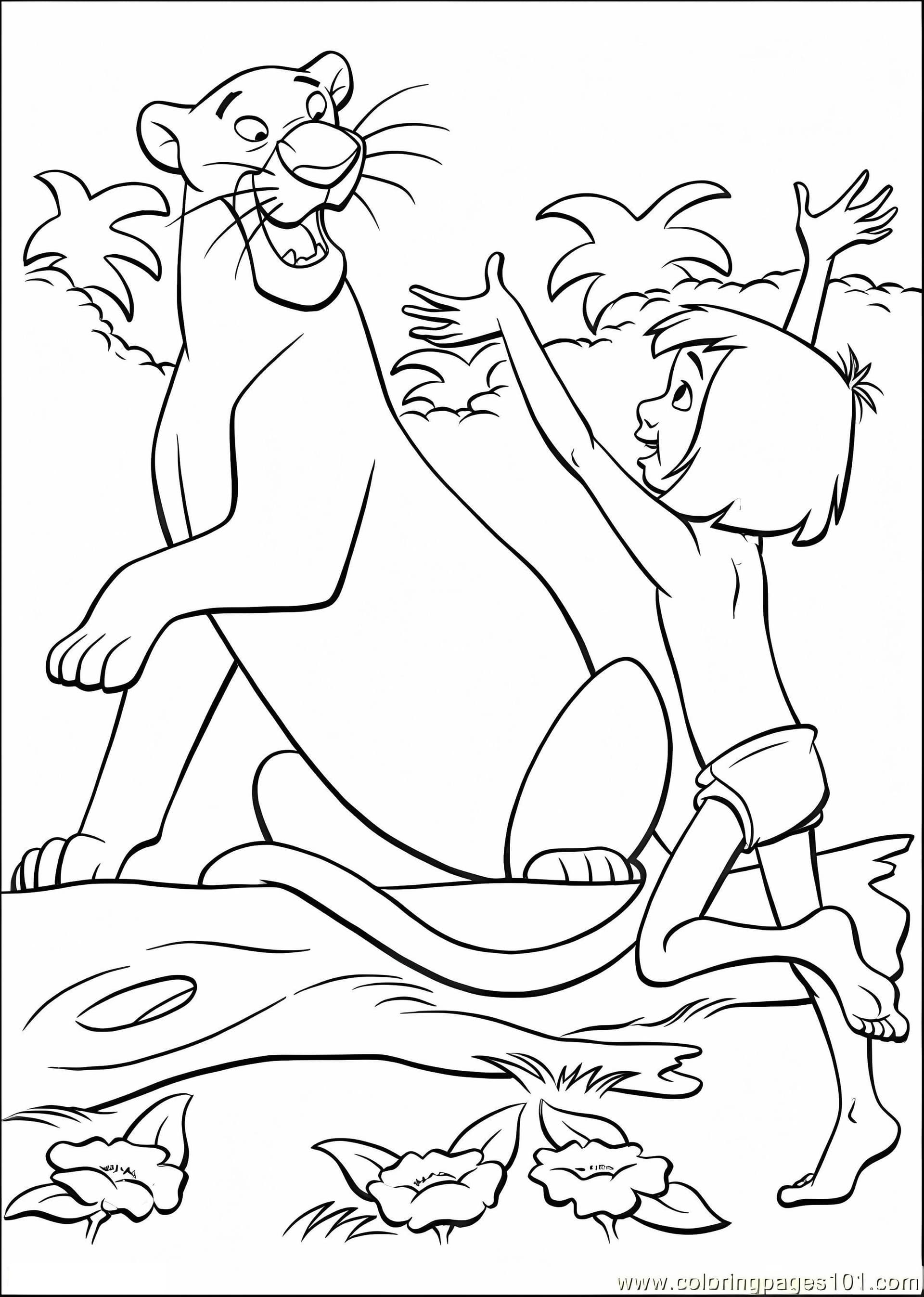 Mowgli With Bagheera