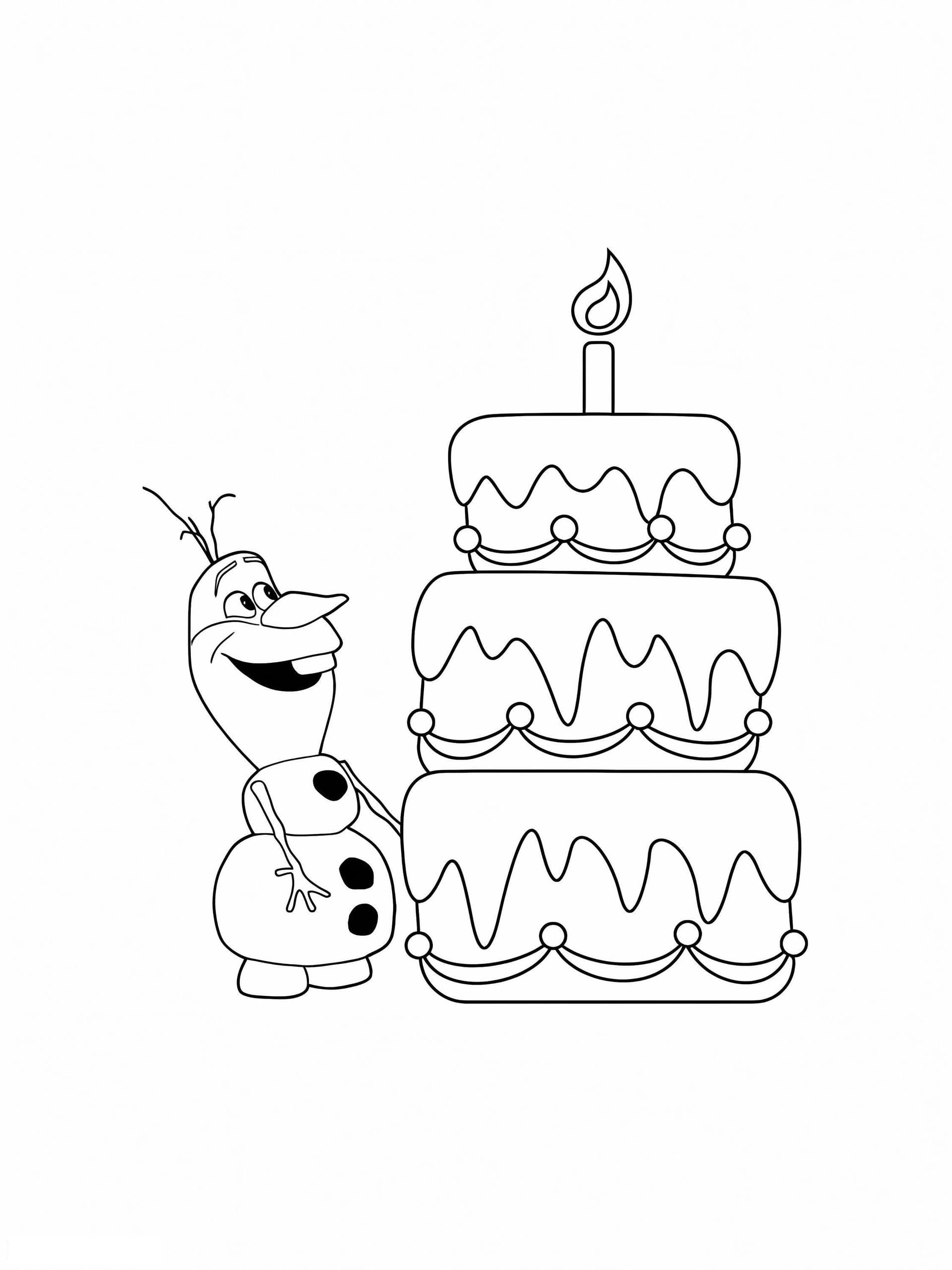 Olaf mit Geburtstagstorte